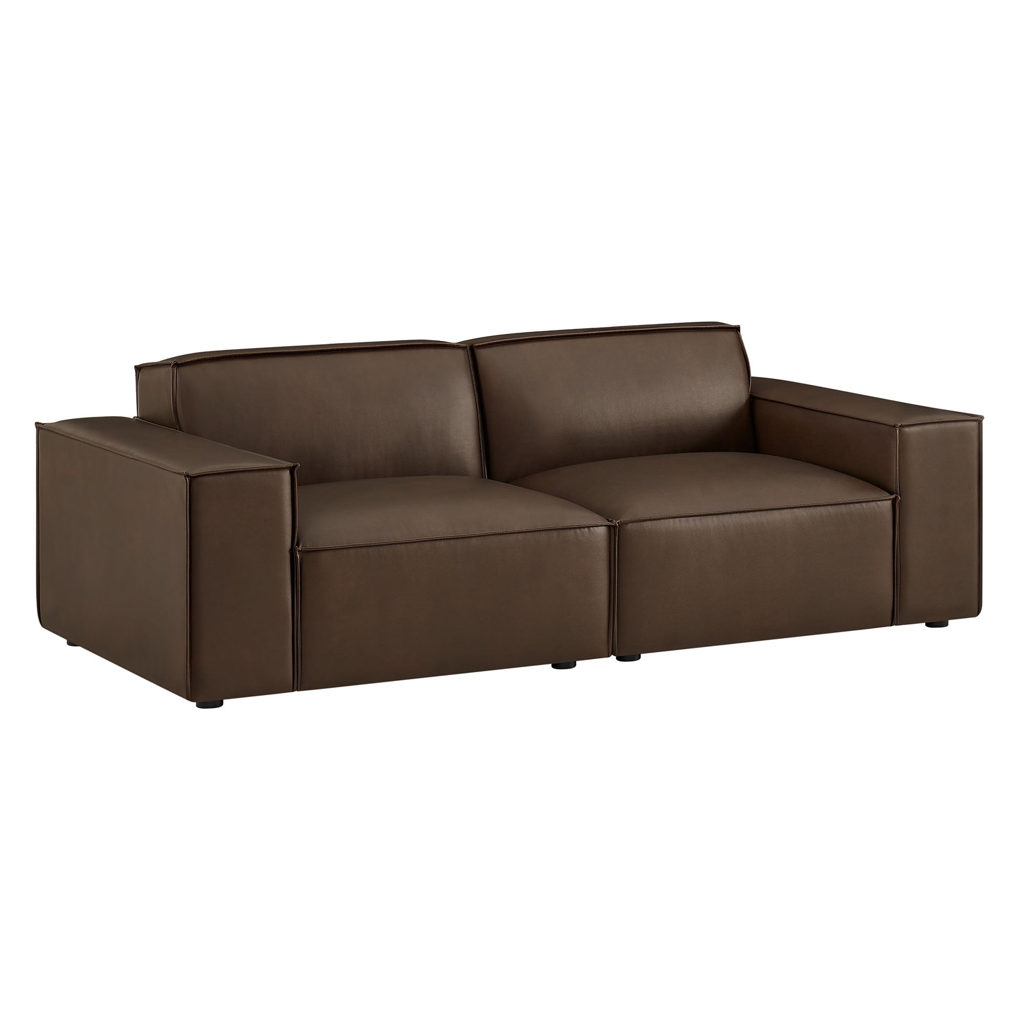 Restore 2-Piece Vegan Leather Modular Loveseat - Espresso