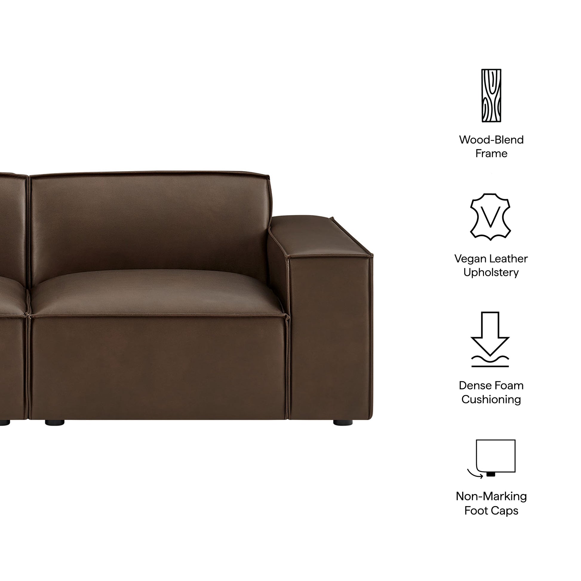 Restore 2-Piece Vegan Leather Modular Loveseat - Toast