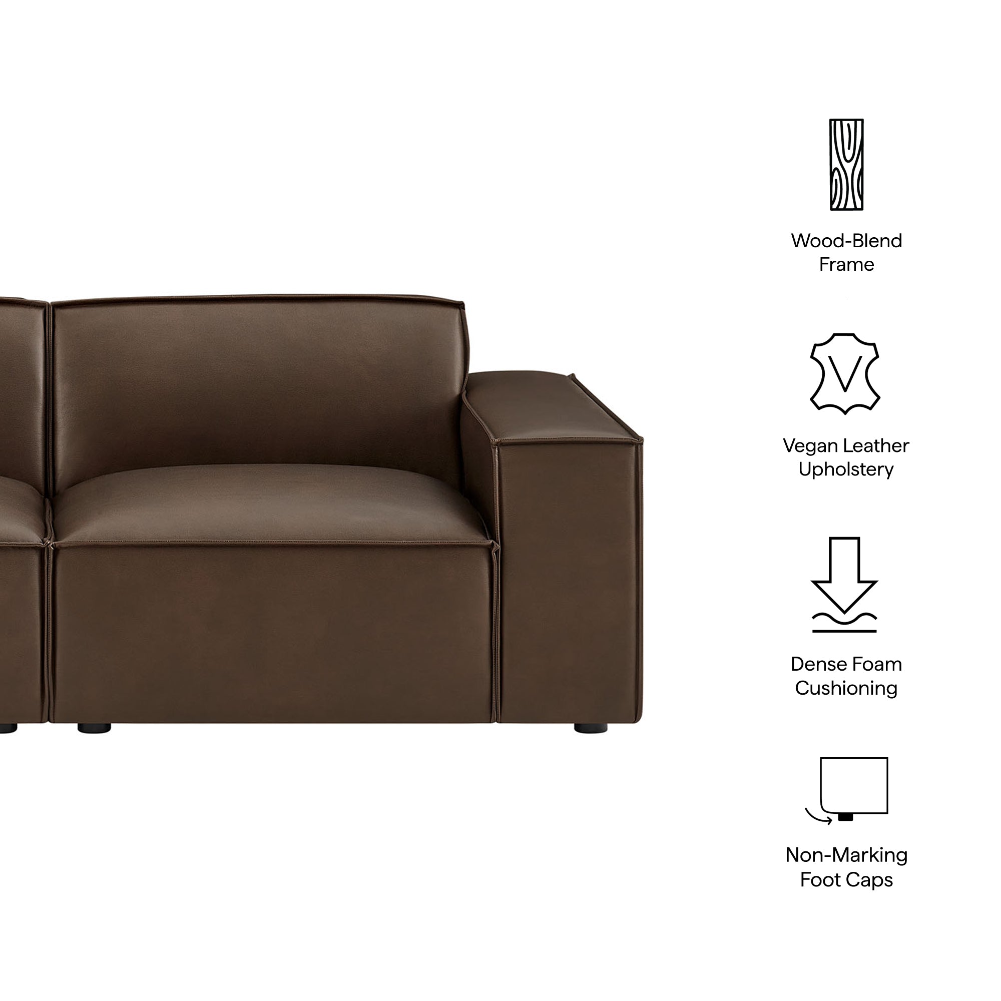 Restore 2-Piece Vegan Leather Modular Loveseat - Toast