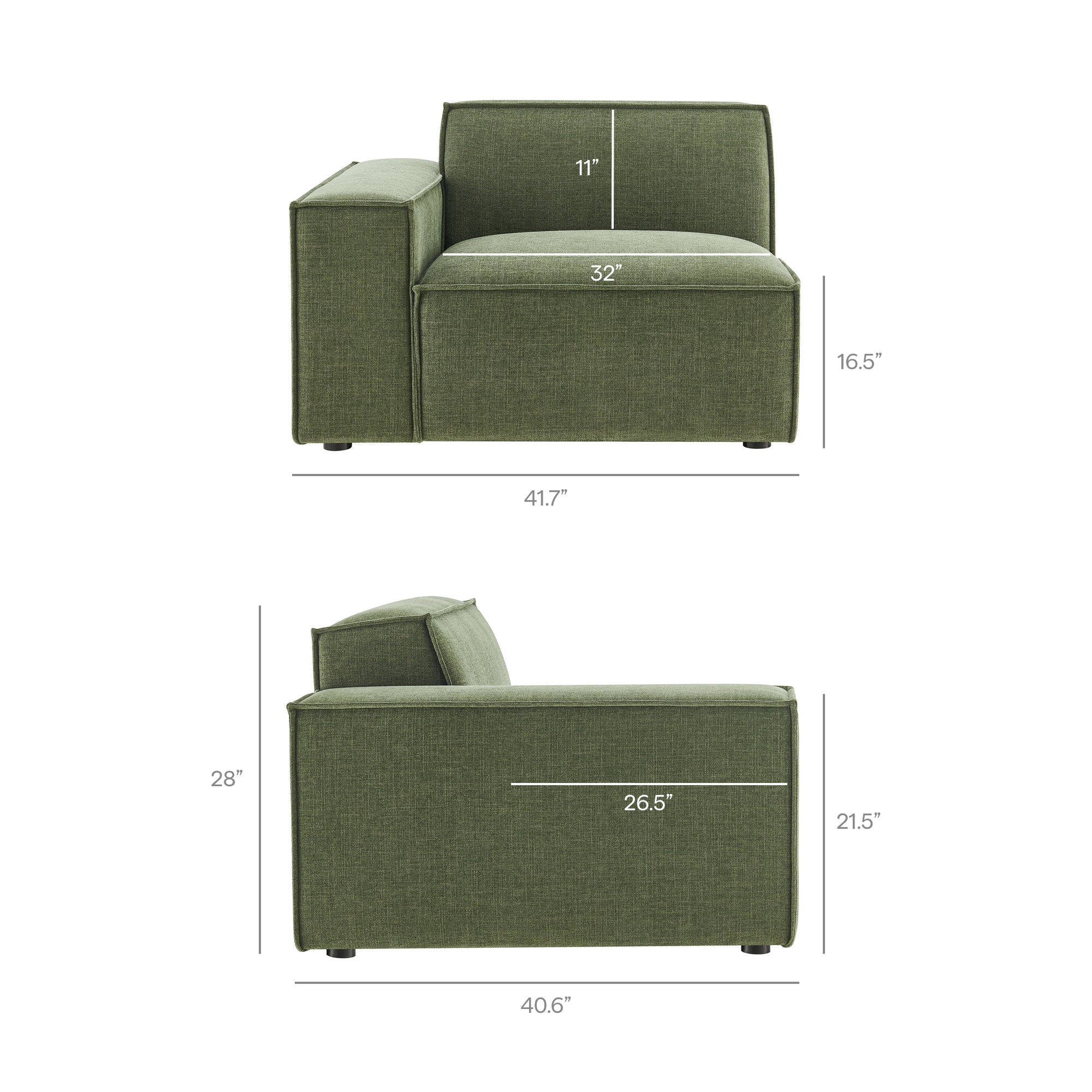 Restore 3-Piece Performance Fabric Upholstered Modular Sofa Set