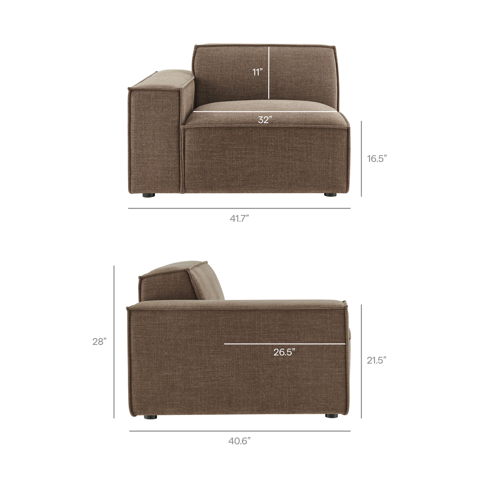 Restore 3-Piece Performance Fabric Upholstered Modular Sofa Set