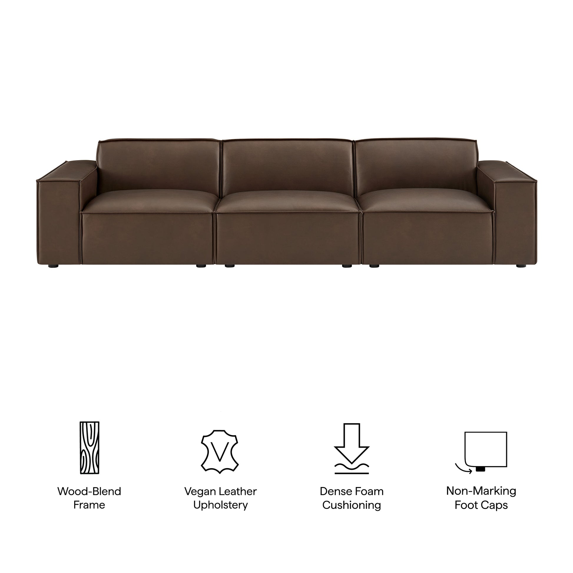 Restore 3-Piece Vegan Leather Modular Sofa Set - Toast