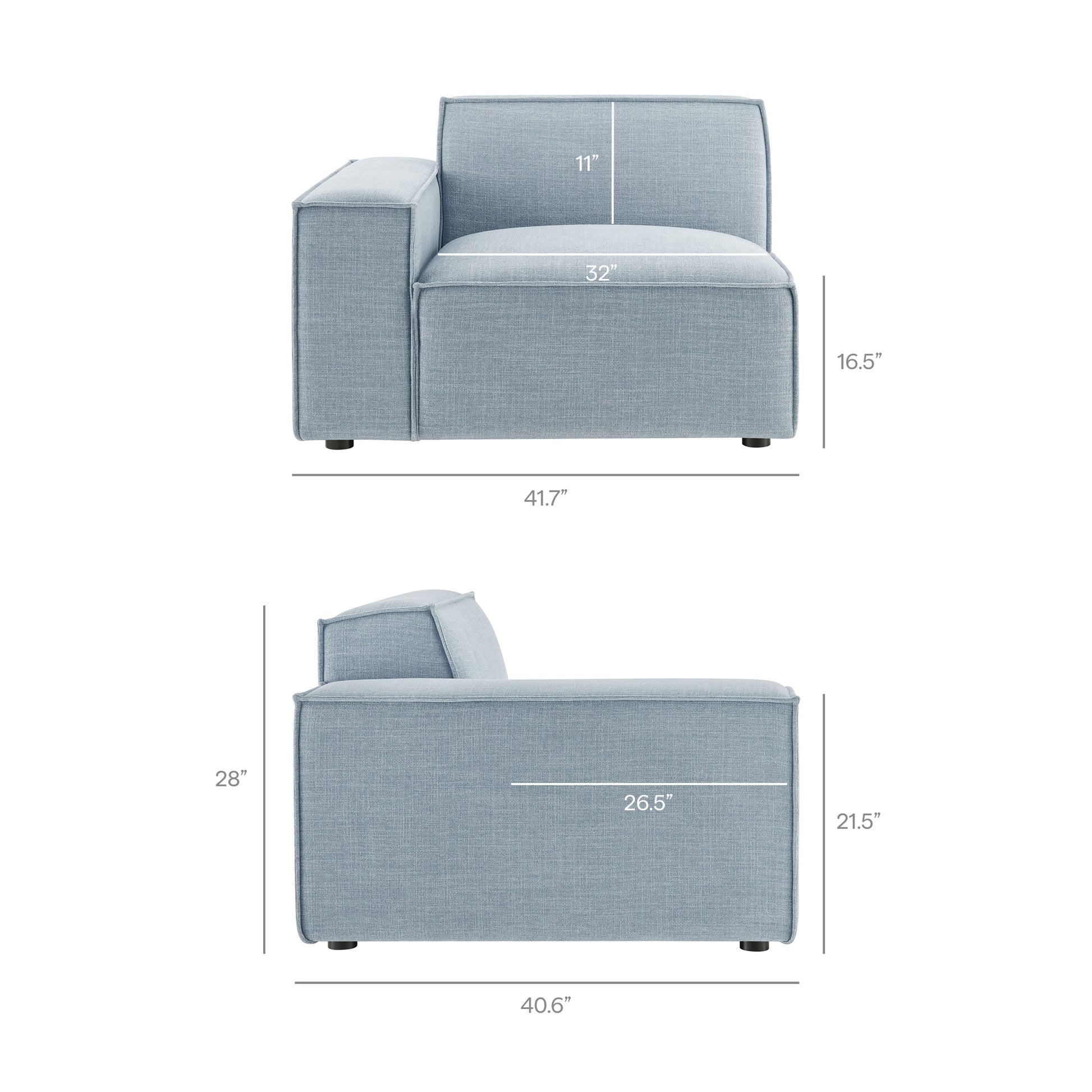 Restore 4-Piece Performance Fabric Upholstered Modular Sofa Set with Ottoman
