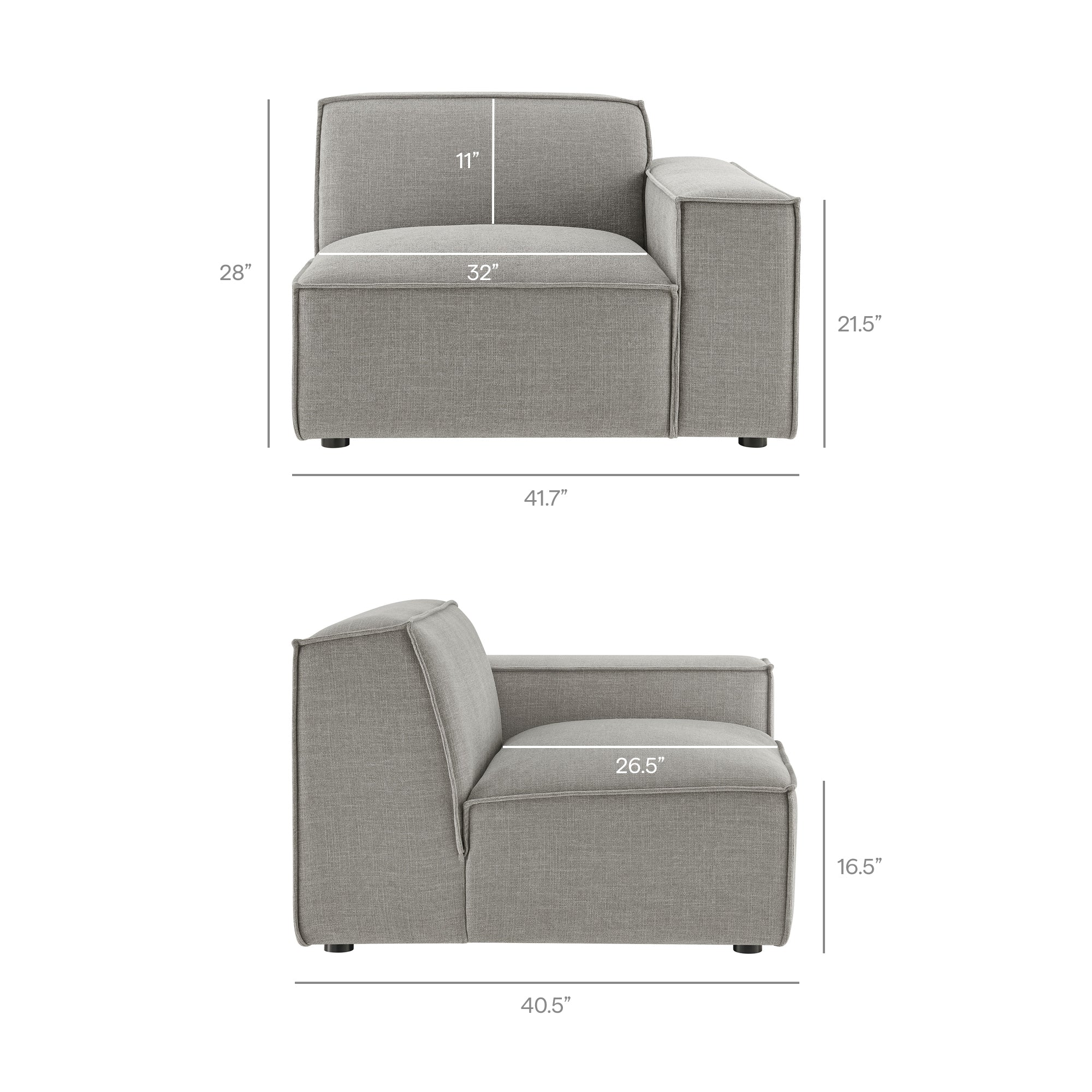 Restore 5-Piece Performance Fabric Upholstered Modular L-Shaped Sofa