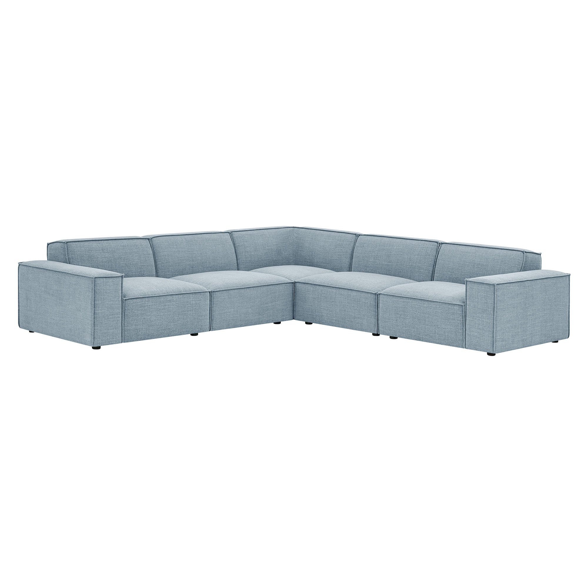 Restore 5-Piece Performance Fabric Upholstered Modular L-Shaped Sofa