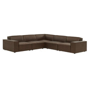 Restore 5-Piece Vegan Leather Modular L-Shaped Sofa - Espresso