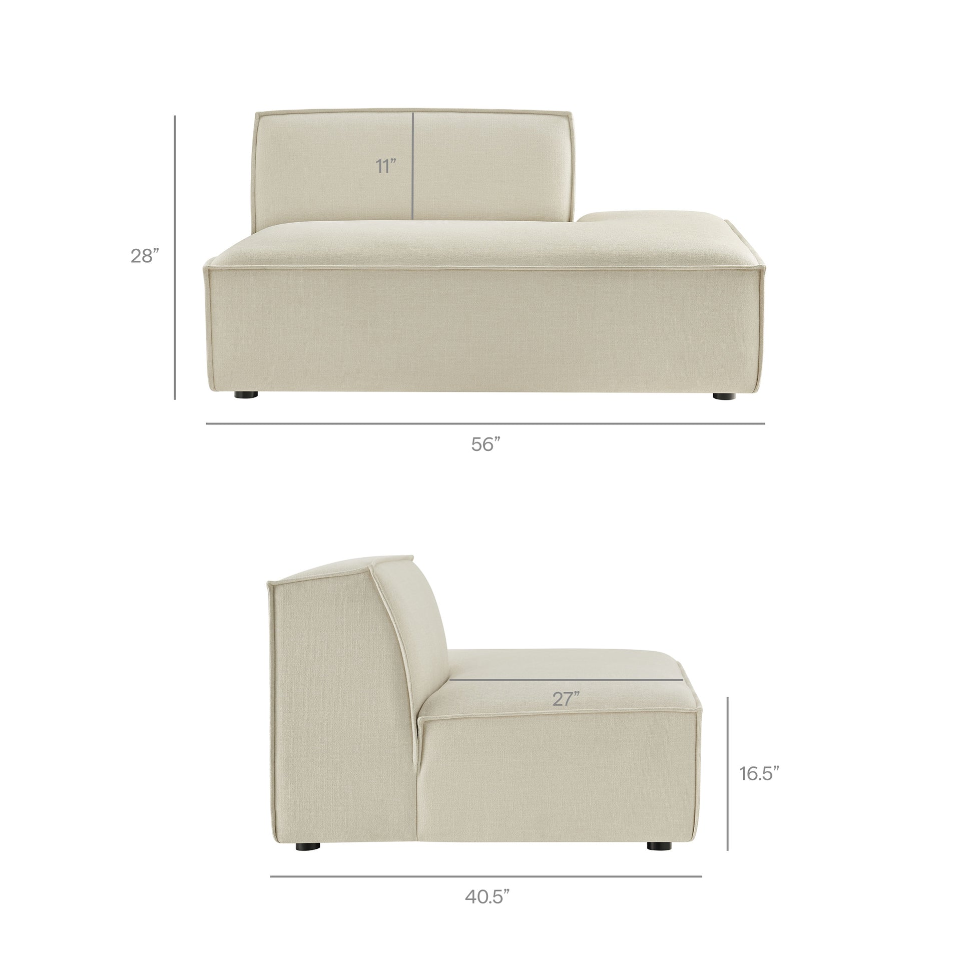 Restore 4-Piece Performance Fabric Upholstered Modular L-Shaped Armless Sectional Sofa