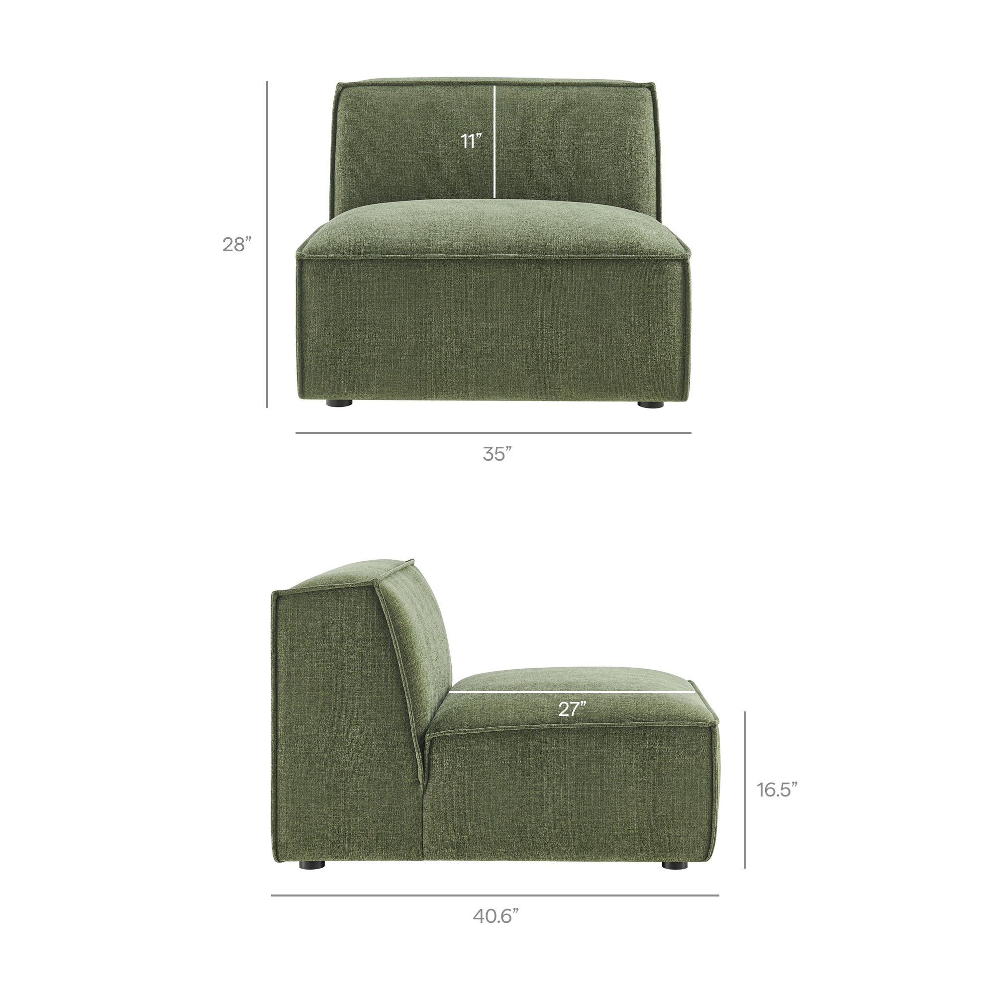 Restore 4-Piece Performance Fabric Upholstered Modular L-Shaped Armless Sectional Sofa