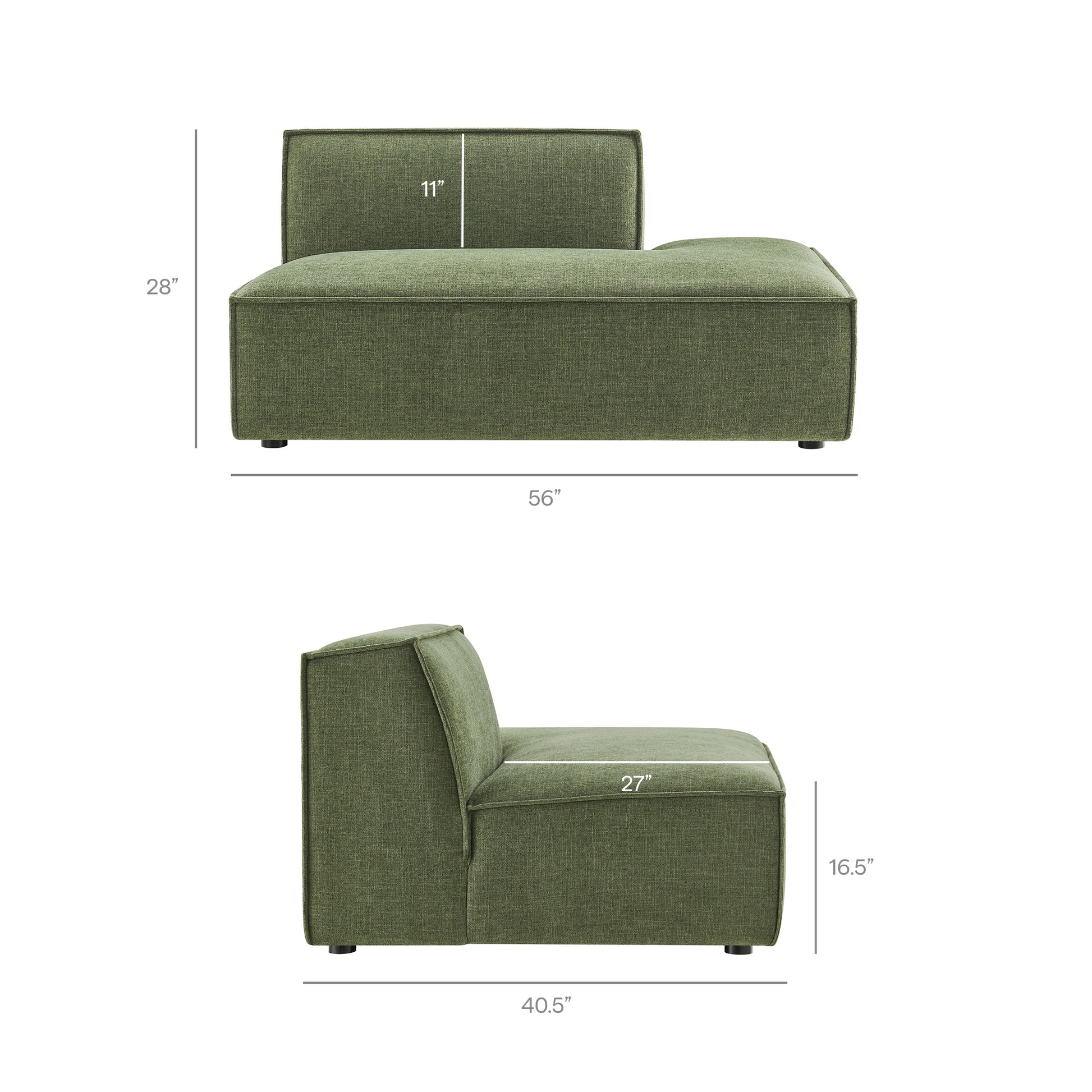 Restore 4-Piece Performance Fabric Upholstered Modular L-Shaped Armless Sectional Sofa