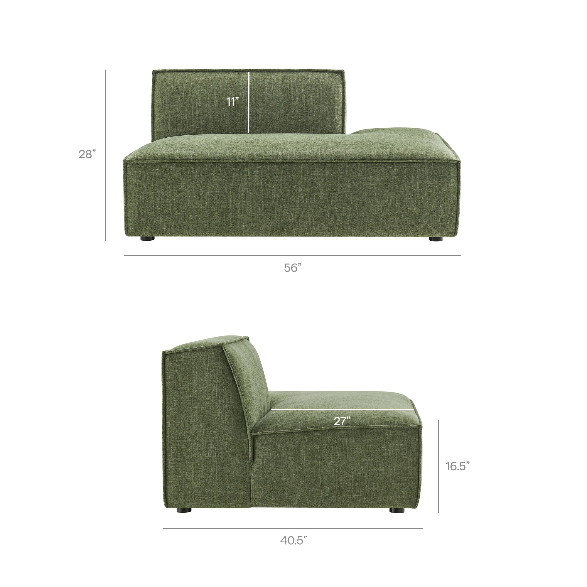 Restore 4-Piece Performance Fabric Upholstered Modular L-Shaped Armless Sectional Sofa