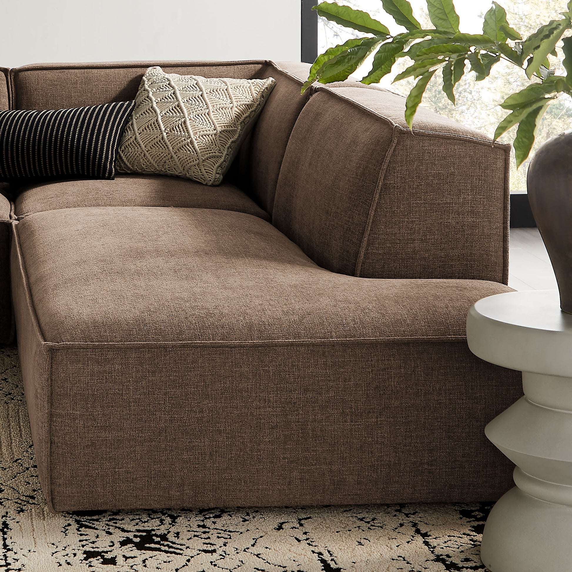 Restore 4-Piece Performance Fabric Upholstered Modular L-Shaped Armless Sectional Sofa