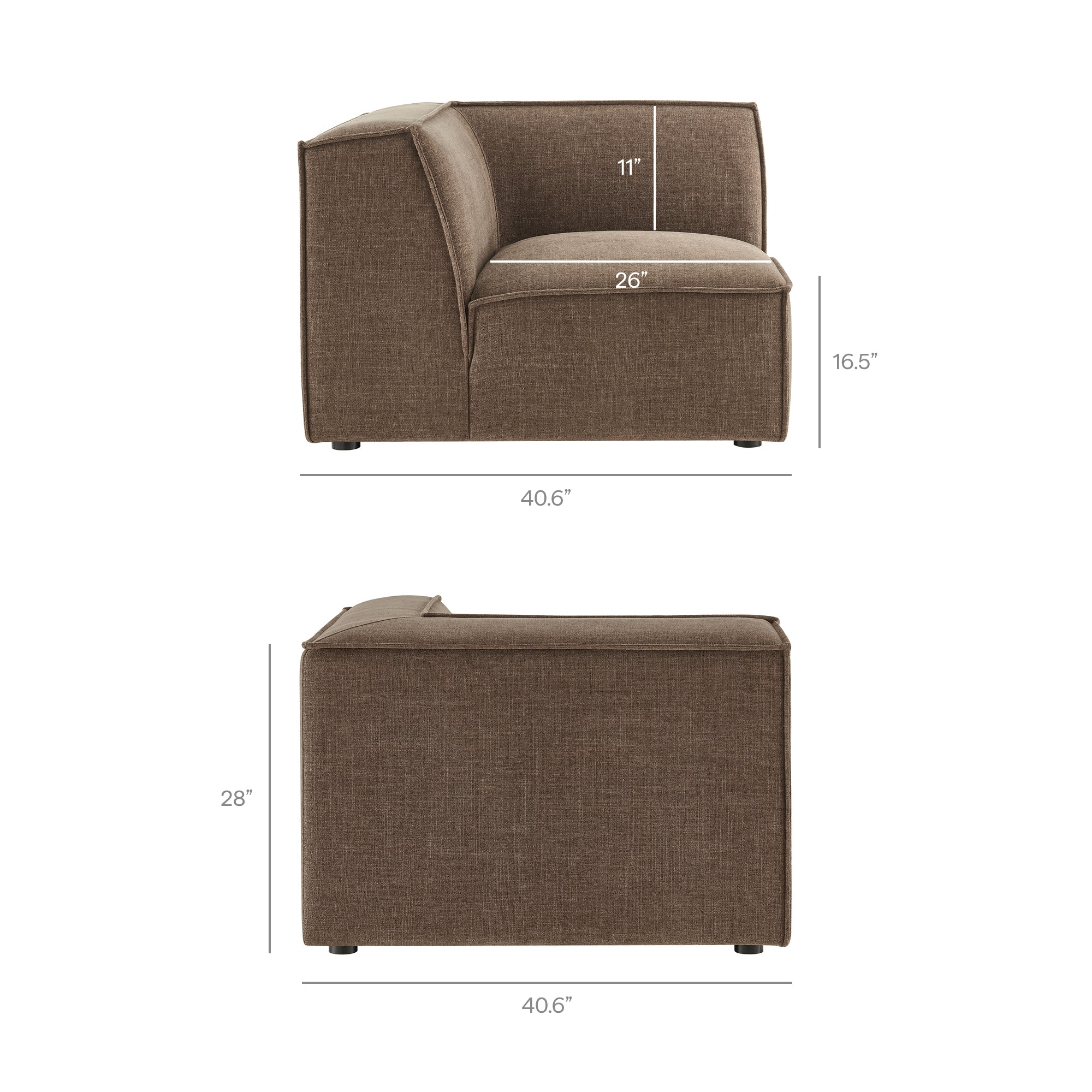 Restore 4-Piece Performance Fabric Upholstered Modular L-Shaped Armless Sectional Sofa