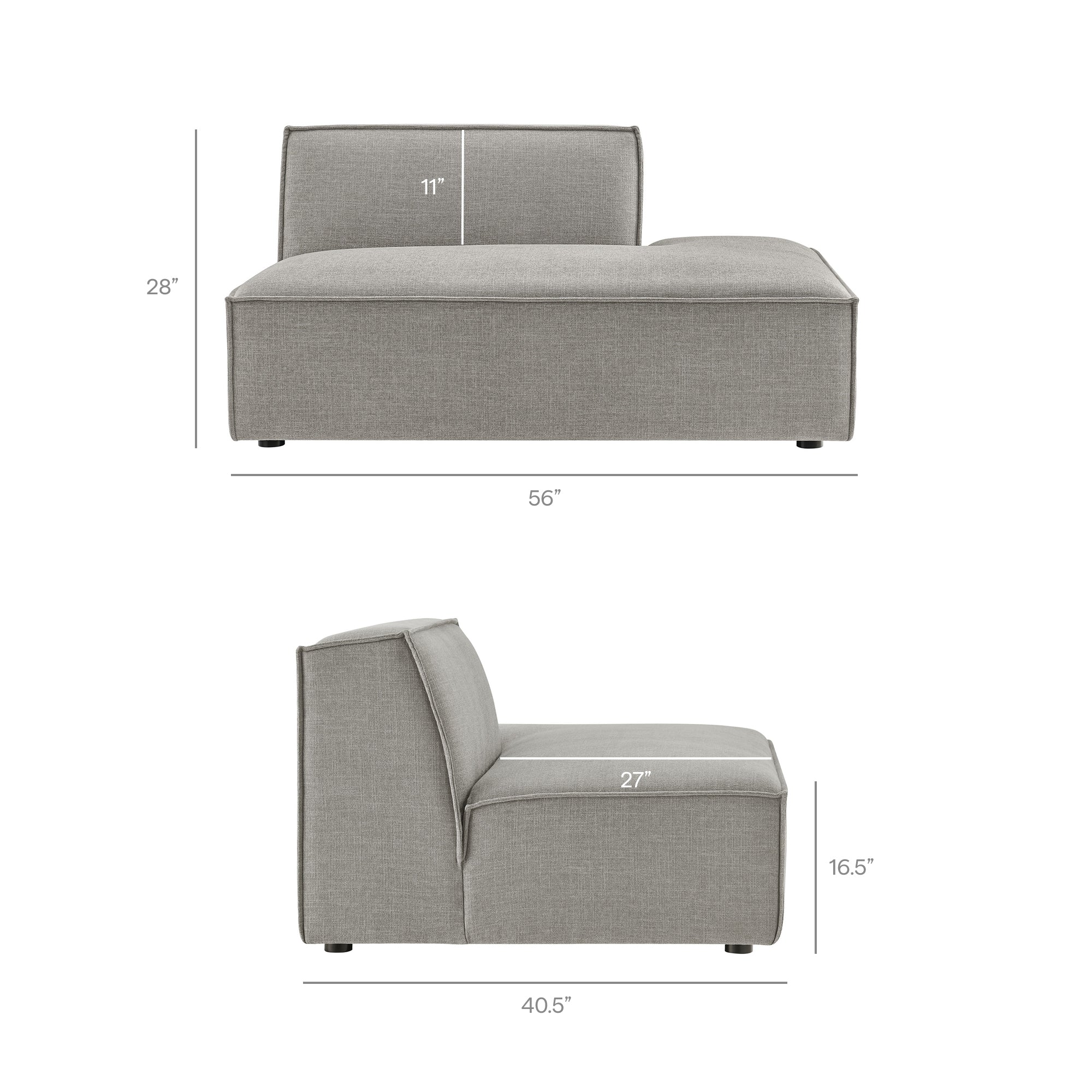 Restore 4-Piece Performance Fabric Upholstered Modular L-Shaped Armless Sectional Sofa