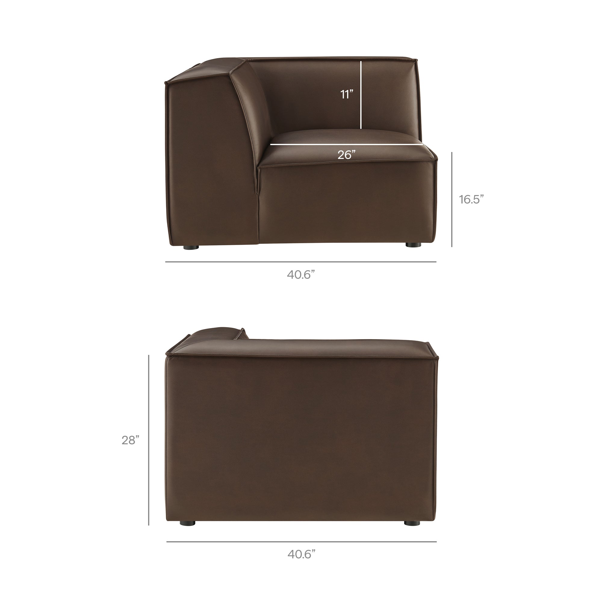 Restore 4-Piece Vegan Leather Modular L-Shaped Armless Sectional Sofa