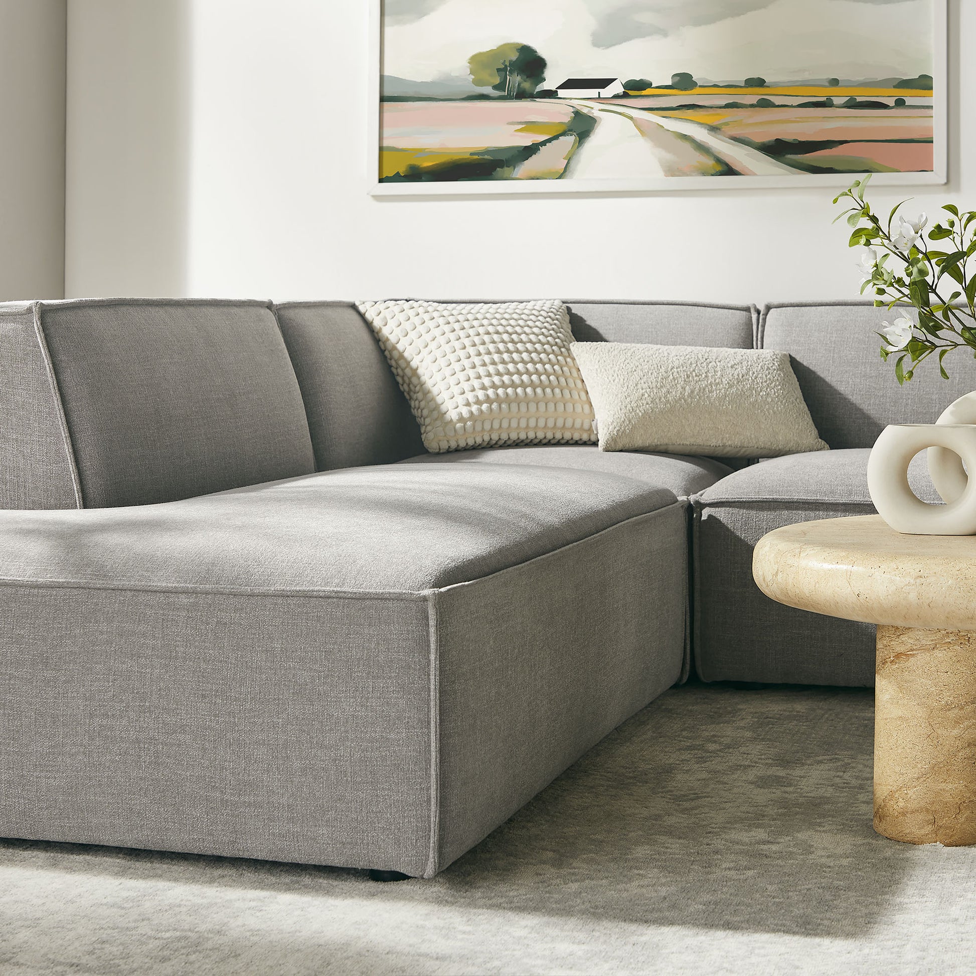 Restore 6-Piece Performance Fabric Upholstered U-Shaped Sectional Sofa