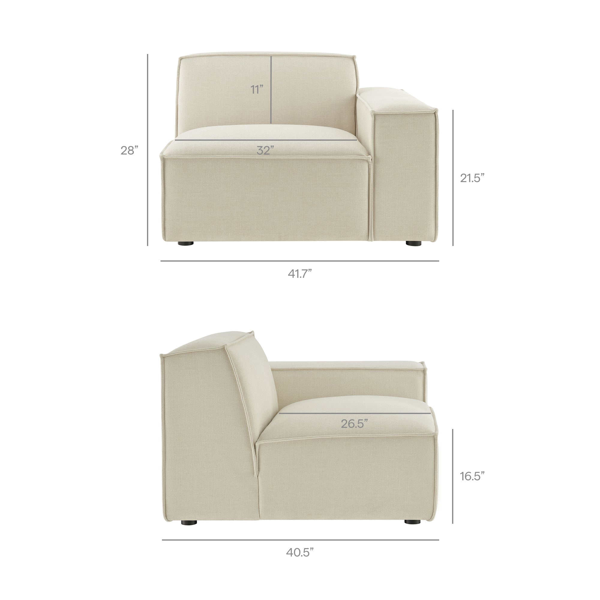Restore 6-Piece Performance Fabric Upholstered Modular Sectional Sofa - Pewter
