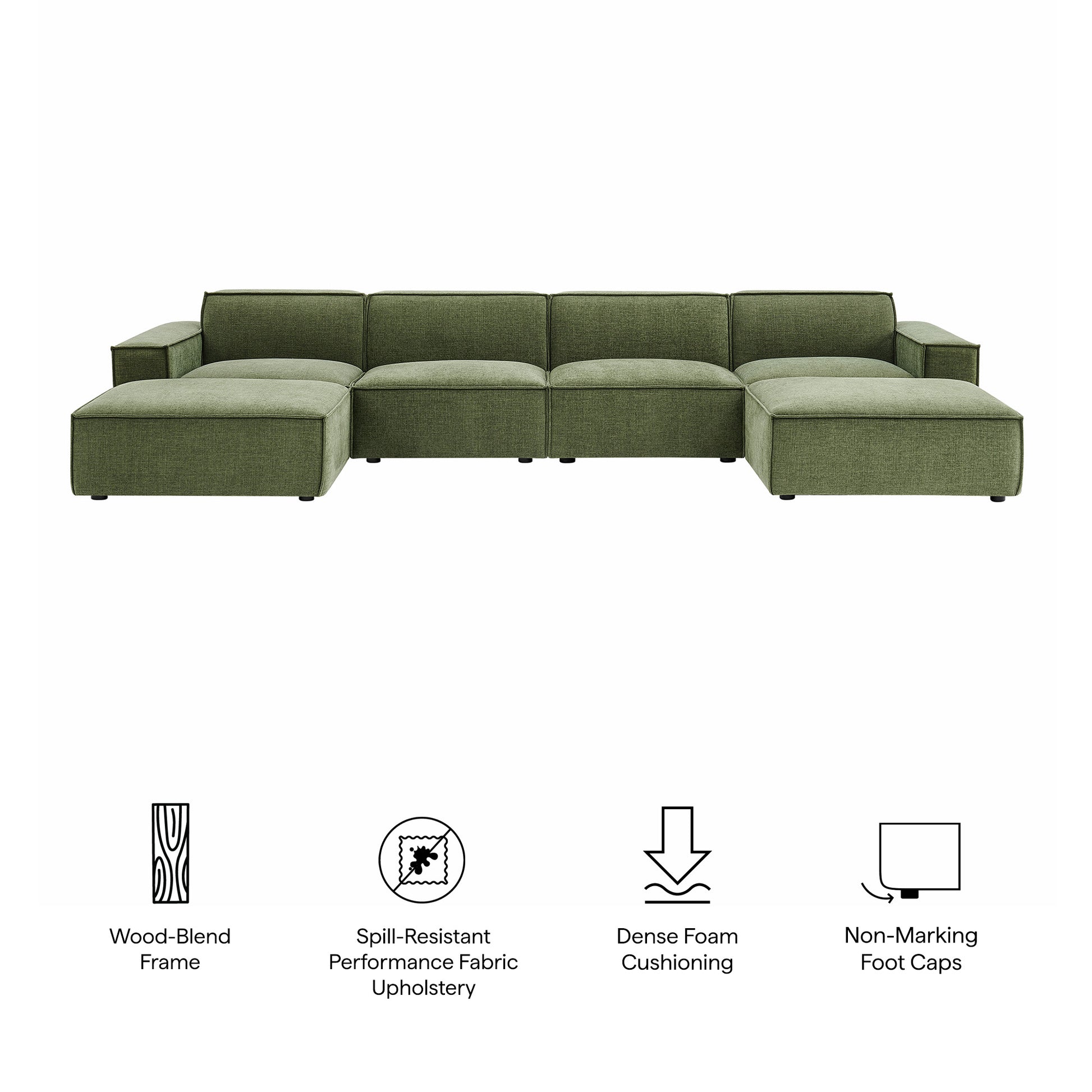 Restore 6-Piece Performance Fabric Upholstered Modular Sectional Sofa