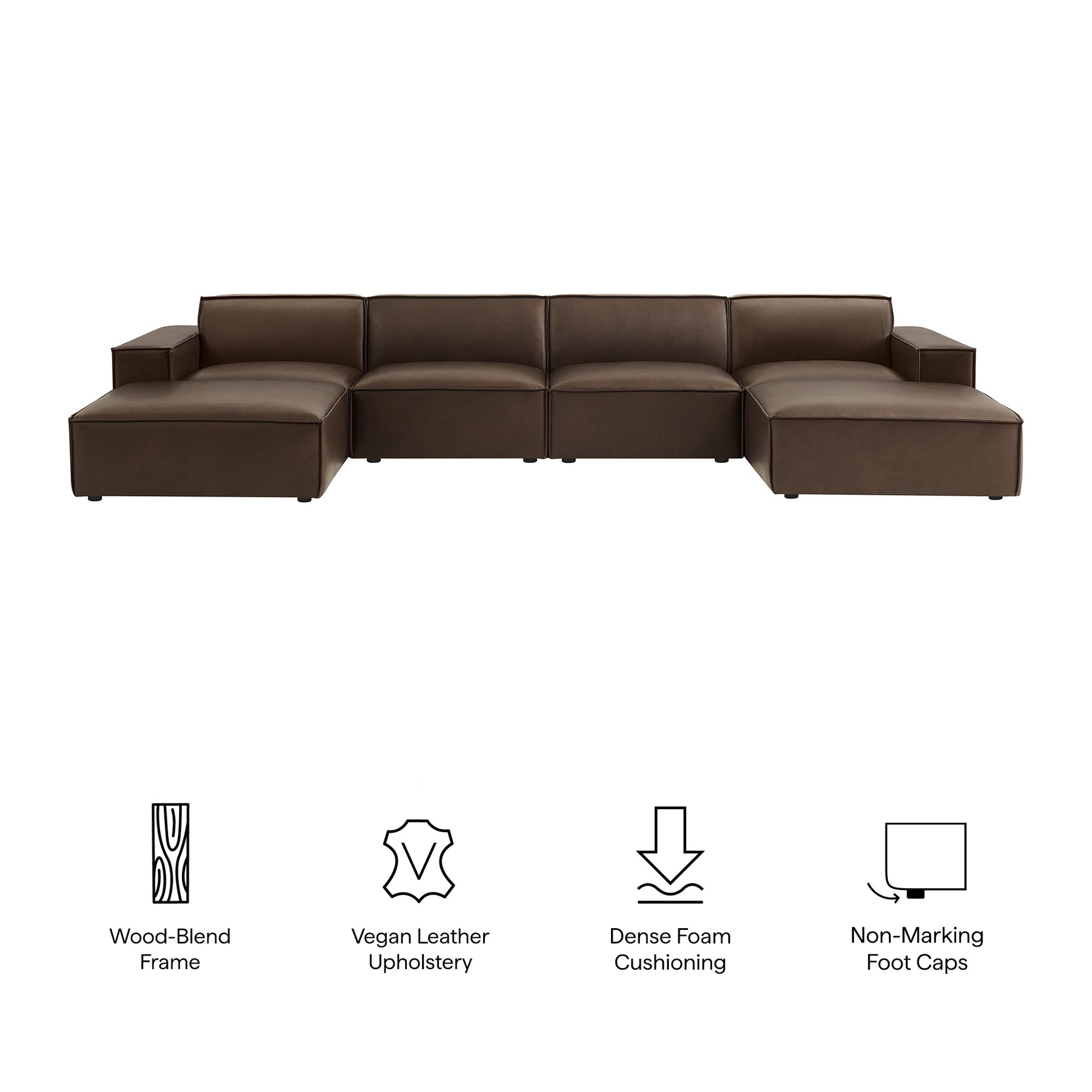 Restore 6-Piece Vegan Leather Modular Sectional Sofa - Toast