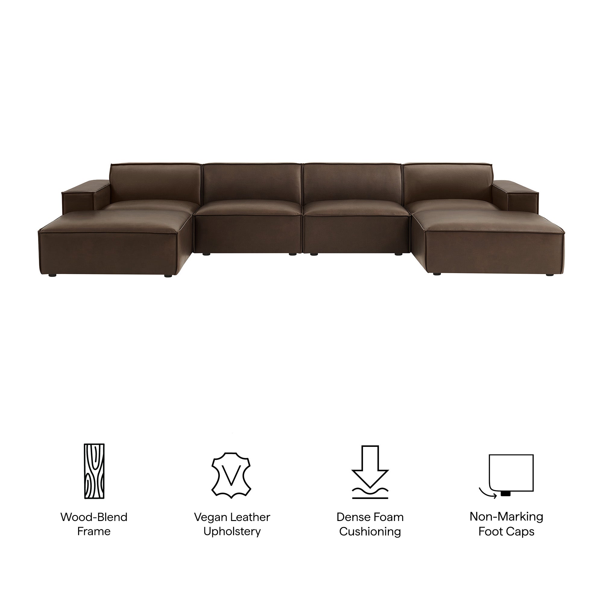 Restore 6-Piece Vegan Leather Modular Sectional Sofa - Toast