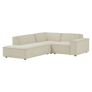 Restore 3-Piece Performance Fabric Upholstered Modular L-Shaped Sectional Sofa - Ecru