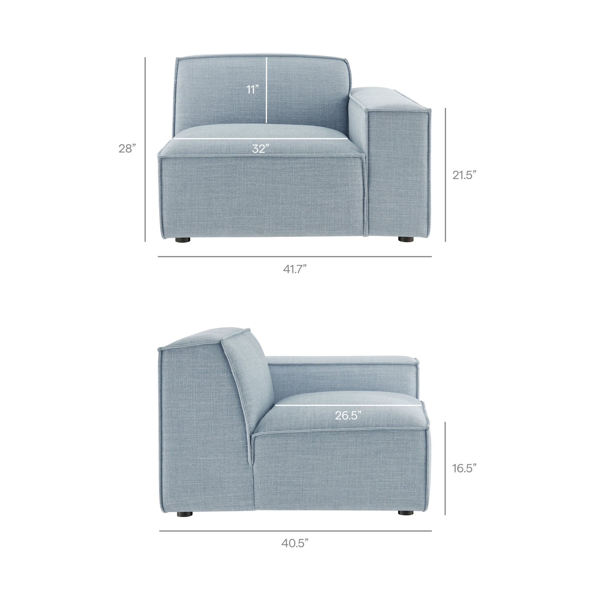 Restore 3-Piece Performance Fabric Upholstered Modular L-Shaped Sectional Sofa