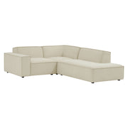 Restore 3-Piece Performance Fabric Upholstered Modular L-Shaped Sectional Sofa - Ecru