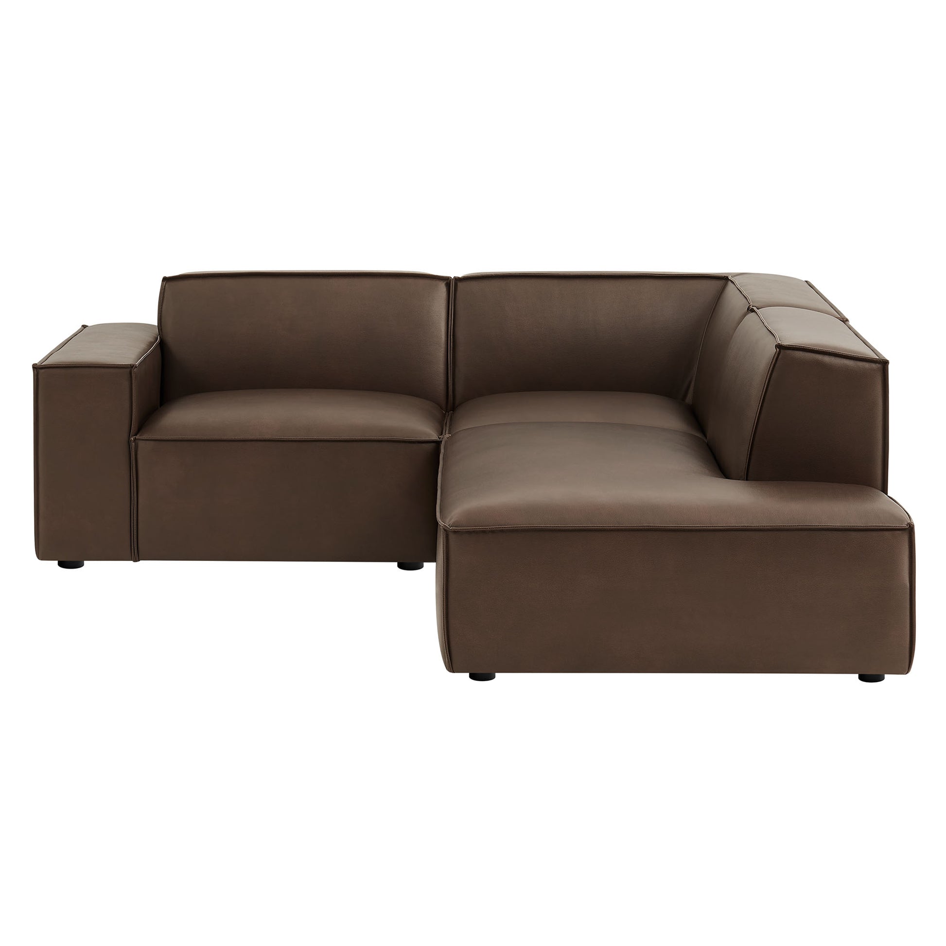 Restore 3-Piece Vegan Leather Modular L-Shaped Sectional Sofa