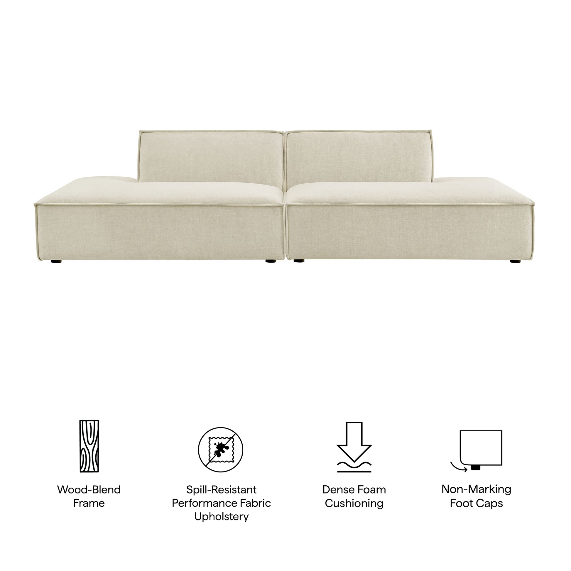 Restore 2-Piece Performance Fabric Upholstered Modular Loveseat - Foliage