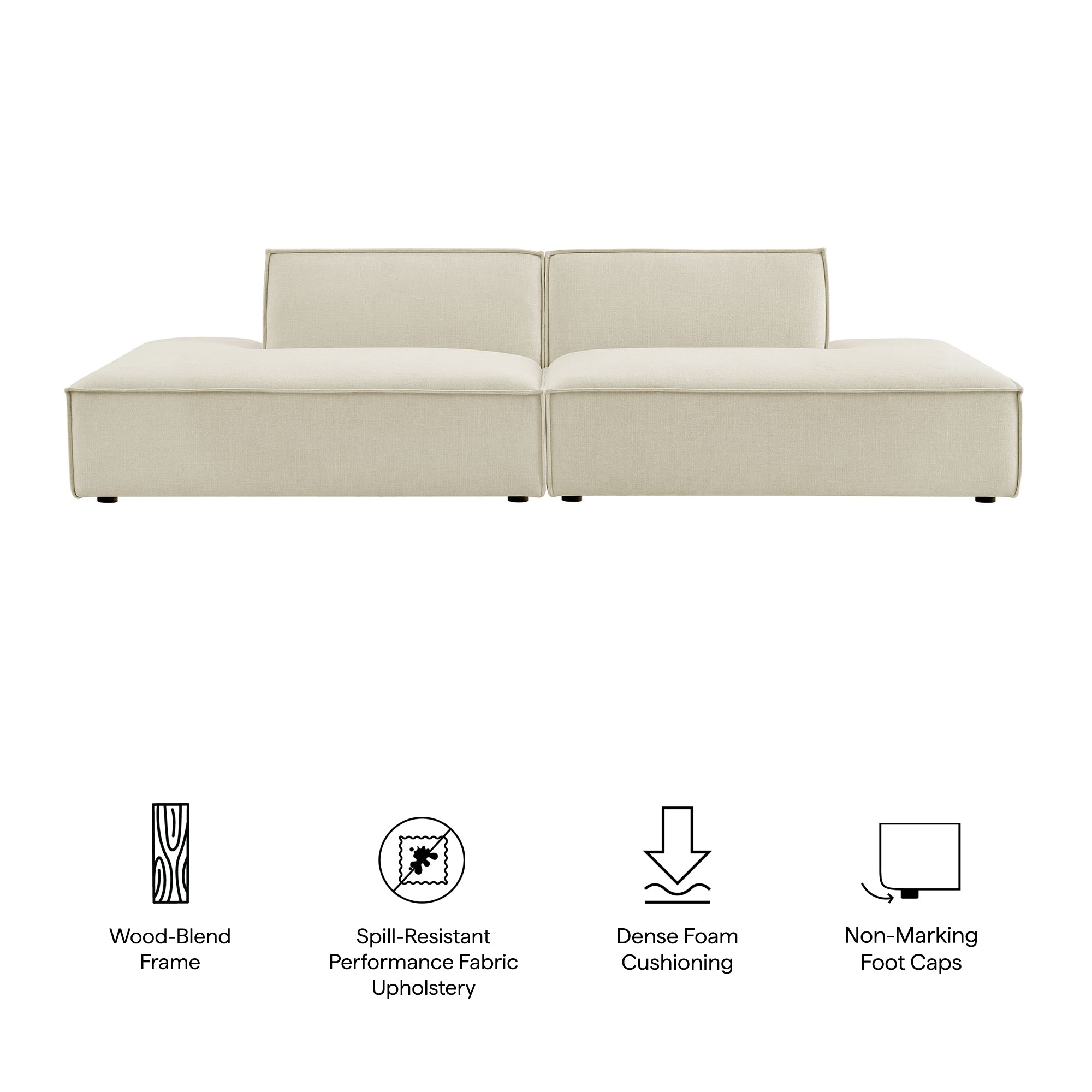 Restore 2-Piece Performance Fabric Upholstered Modular Loveseat - Foliage