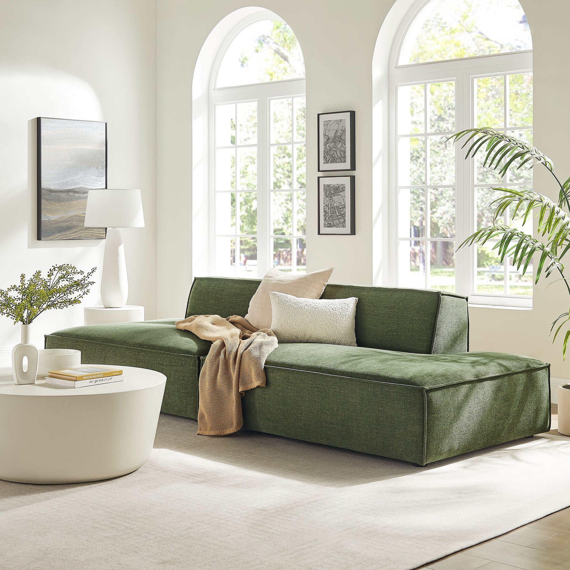 Restore 2-Piece Performance Fabric Upholstered Modular Loveseat