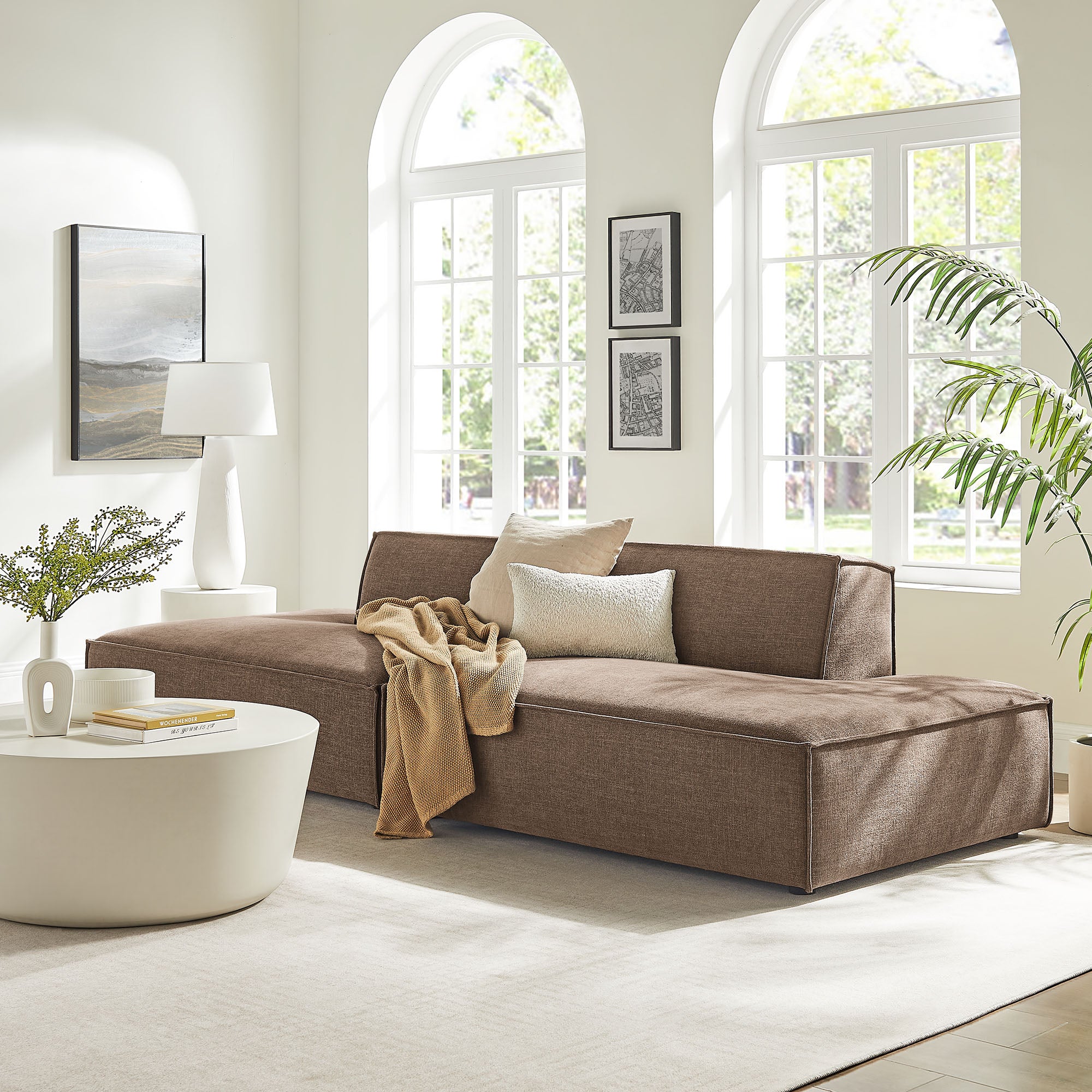 Restore 2-Piece Performance Fabric Upholstered Modular Loveseat