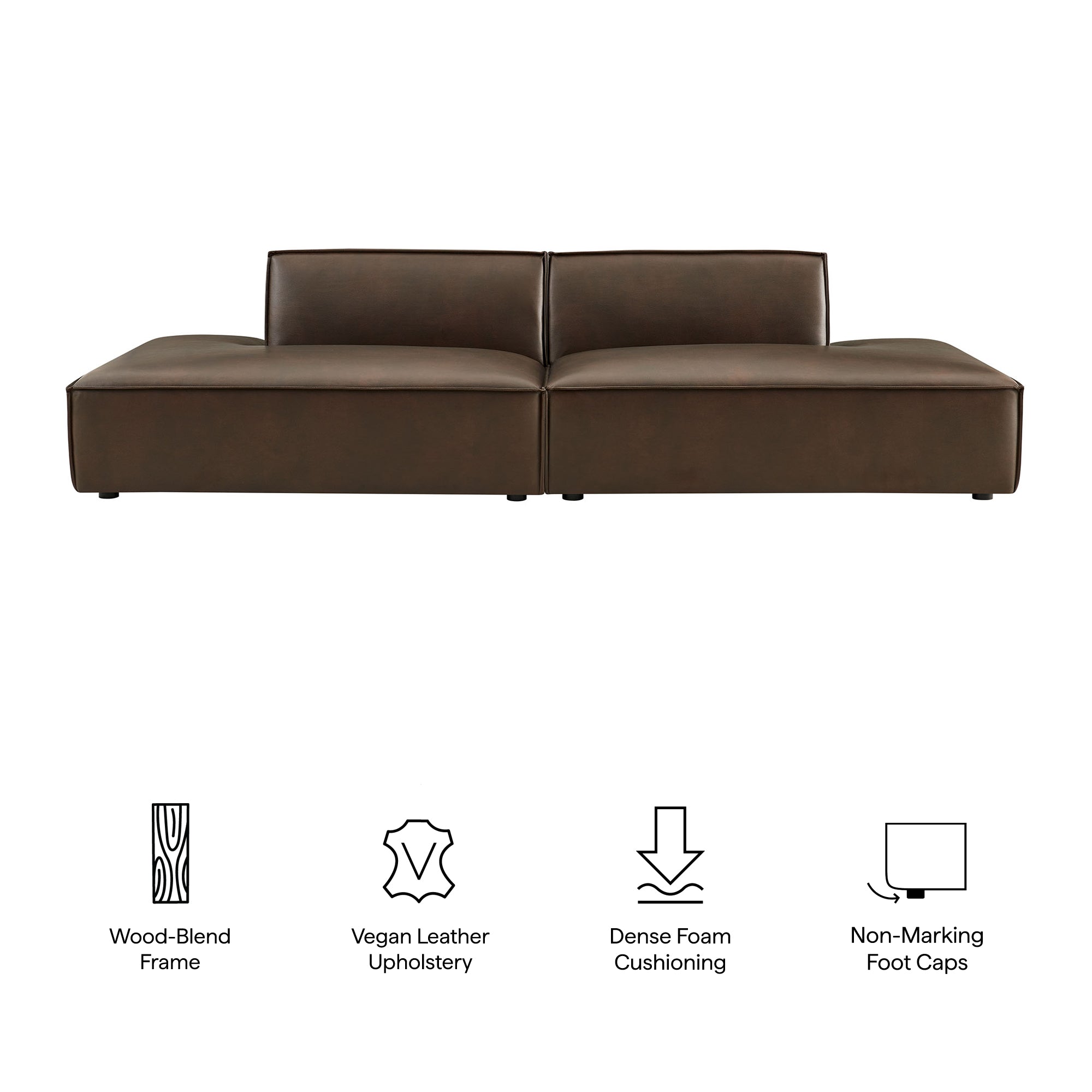 Restore 2-Piece Vegan Leather Modular Loveseat - Toast