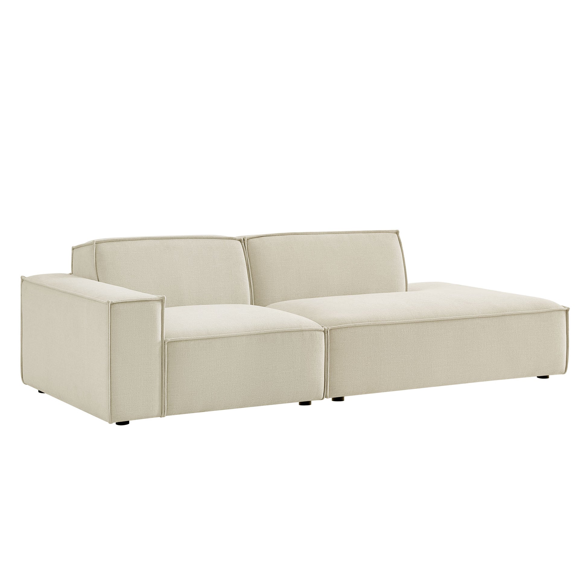 Restore 2-Piece Performance Fabric Upholstered Modular Loveseat - Ecru