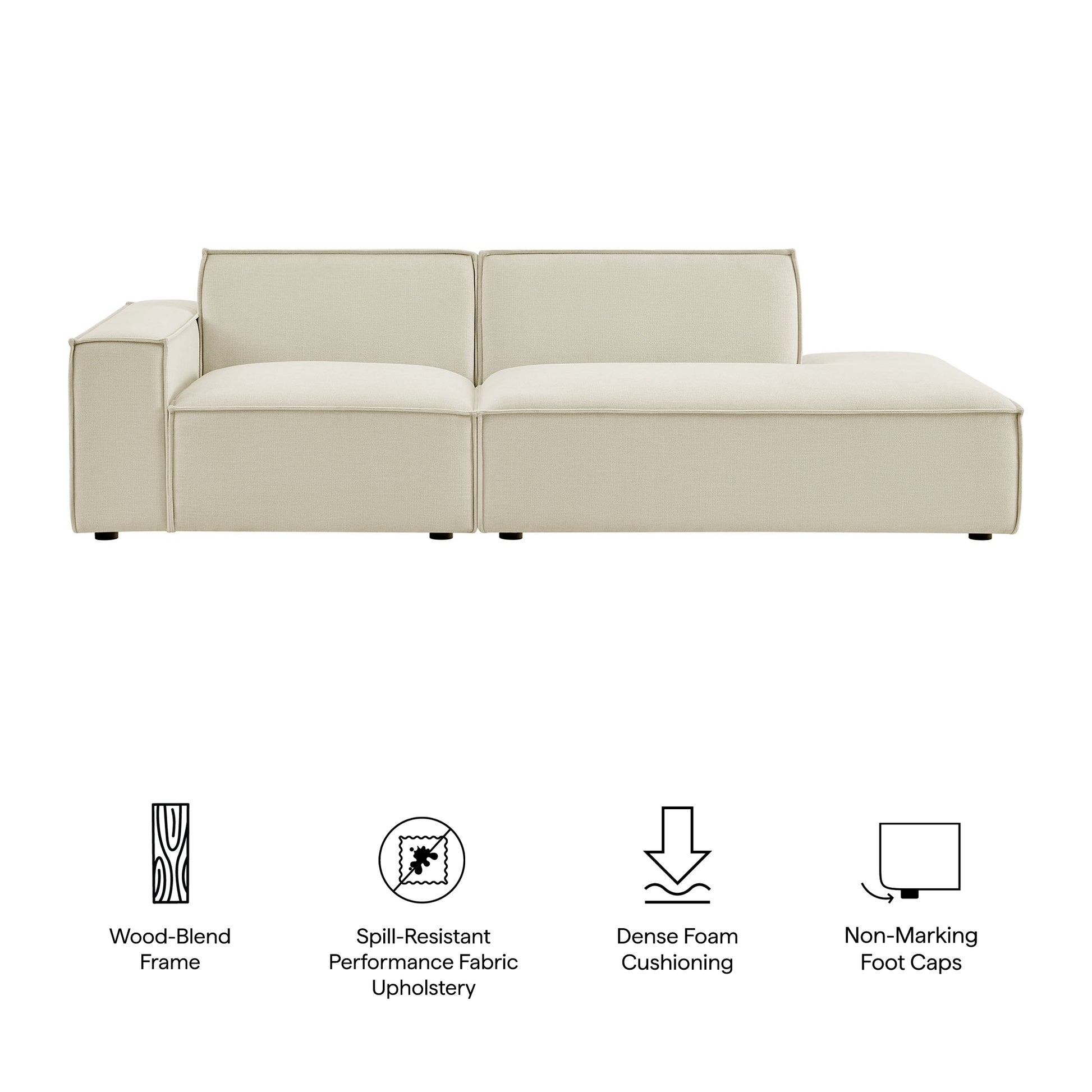 Restore 2-Piece Performance Fabric Upholstered Modular Loveseat - Foliage