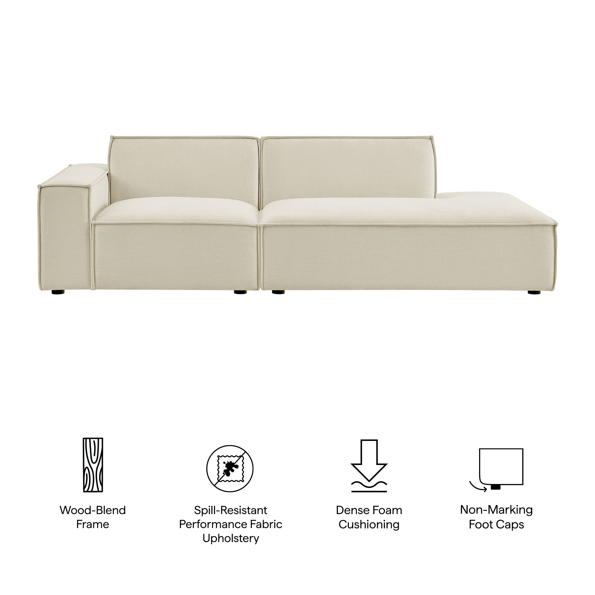 Restore 2-Piece Performance Fabric Upholstered Modular Loveseat - Foliage