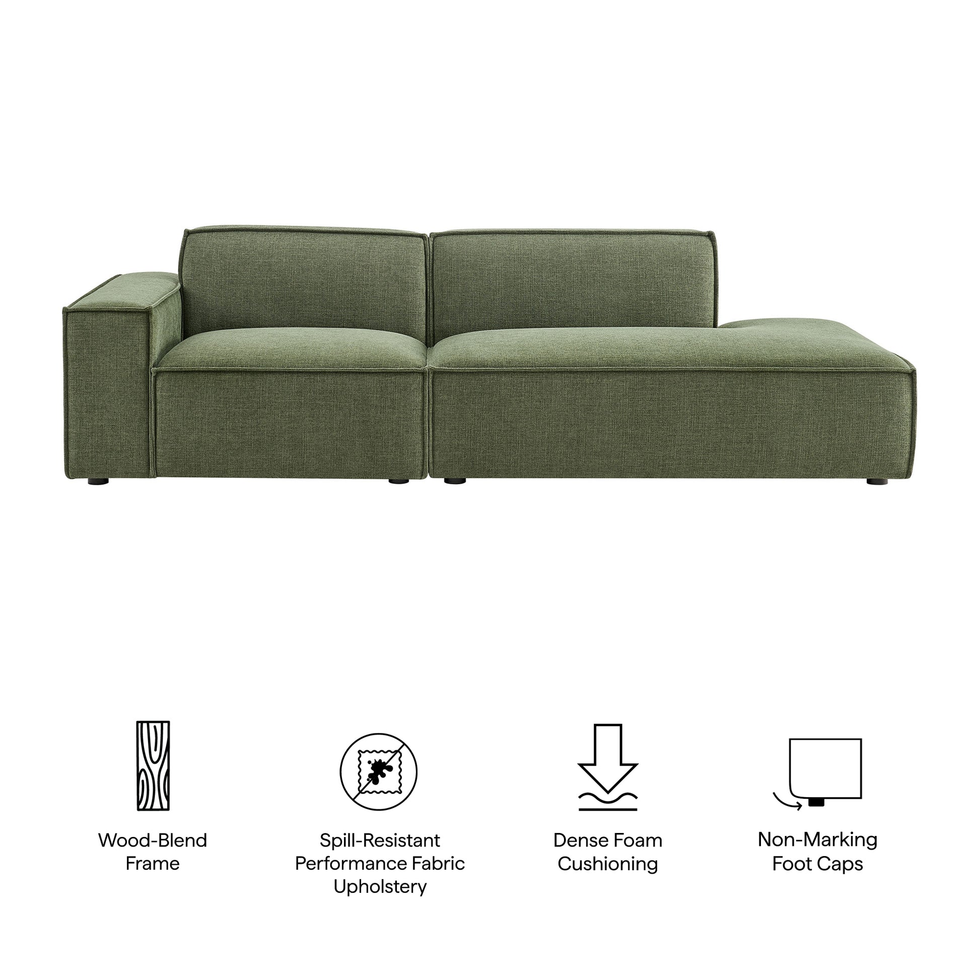 Restore 2-Piece Performance Fabric Upholstered Modular Loveseat