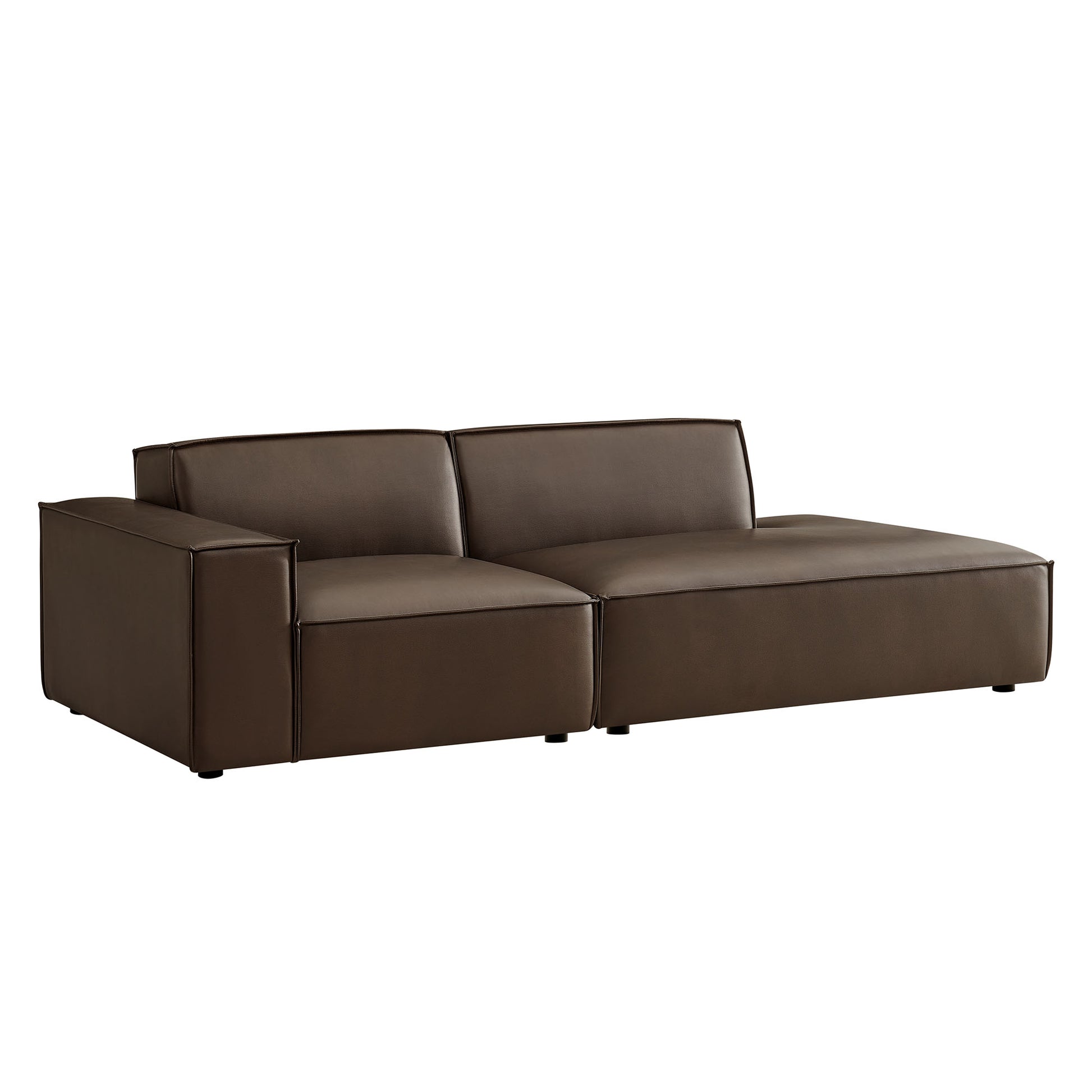 Restore 2-Piece Vegan Leather Modular Loveseat - Espresso