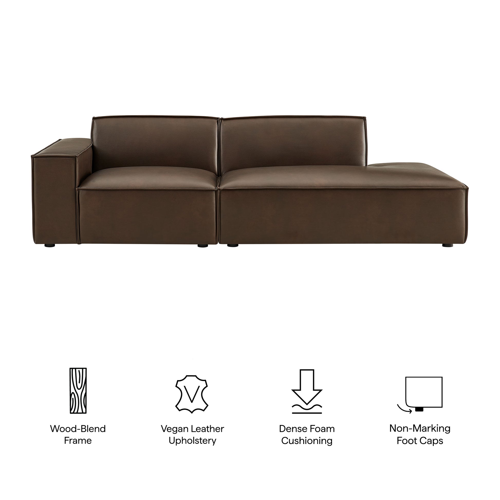 Restore 2-Piece Vegan Leather Modular Loveseat - Toast