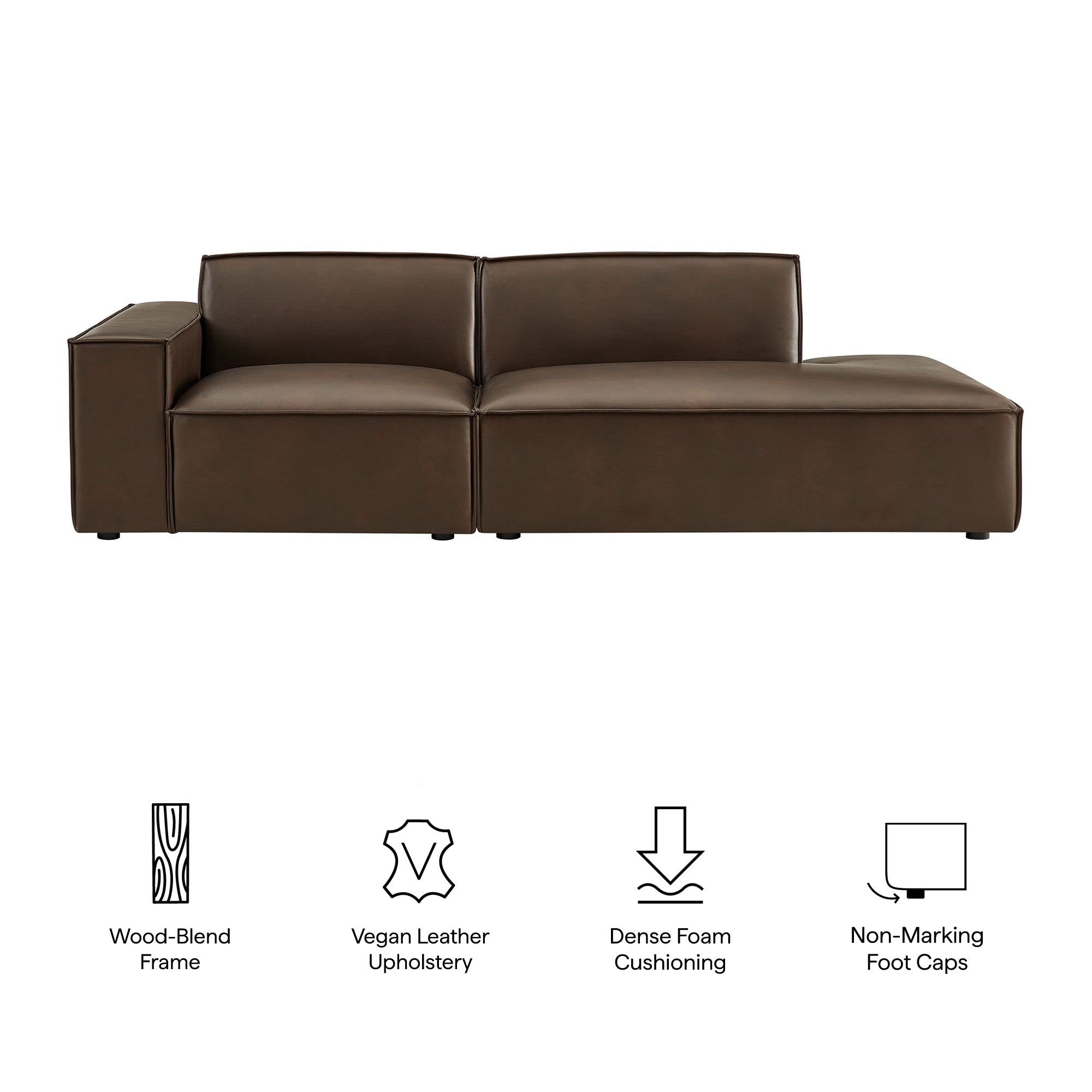 Restore 2-Piece Vegan Leather Modular Loveseat - Toast