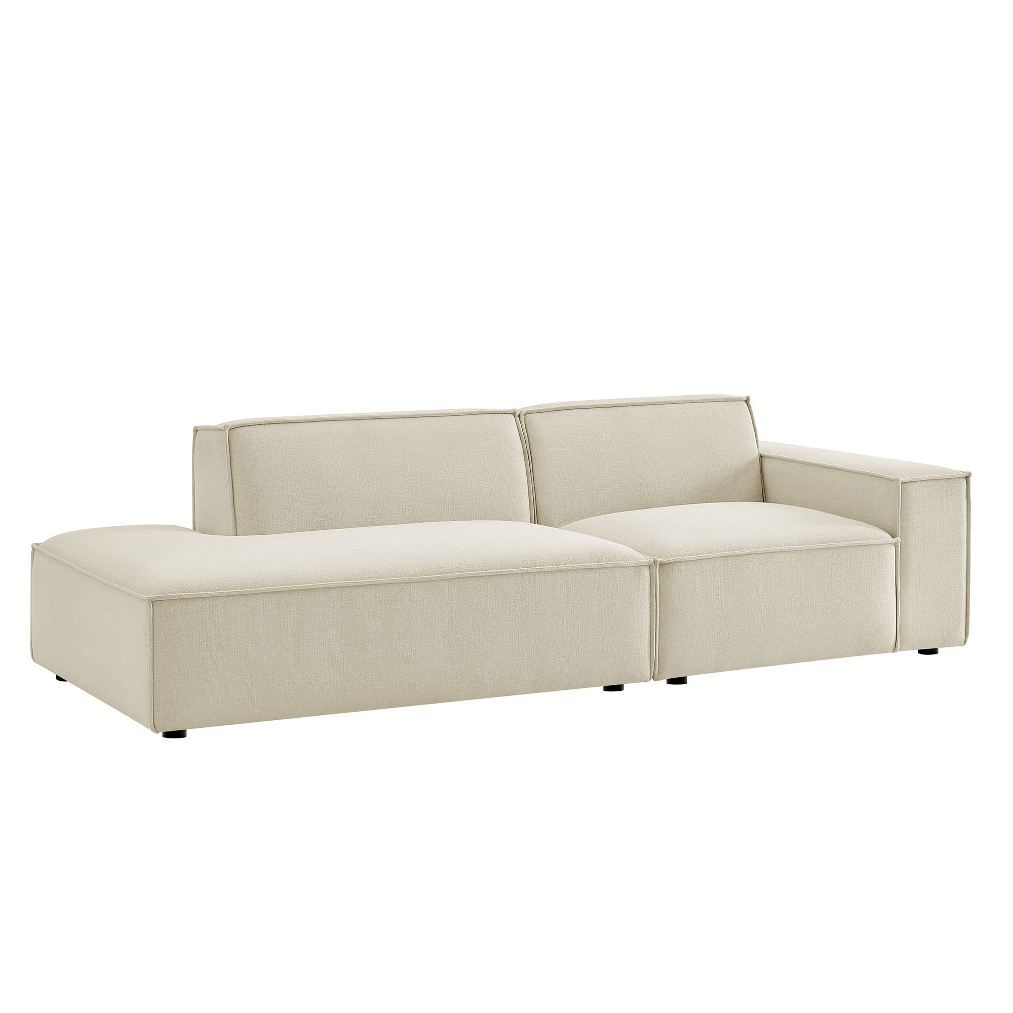 Restore 2-Piece Performance Fabric Upholstered Modular Loveseat - Ecru