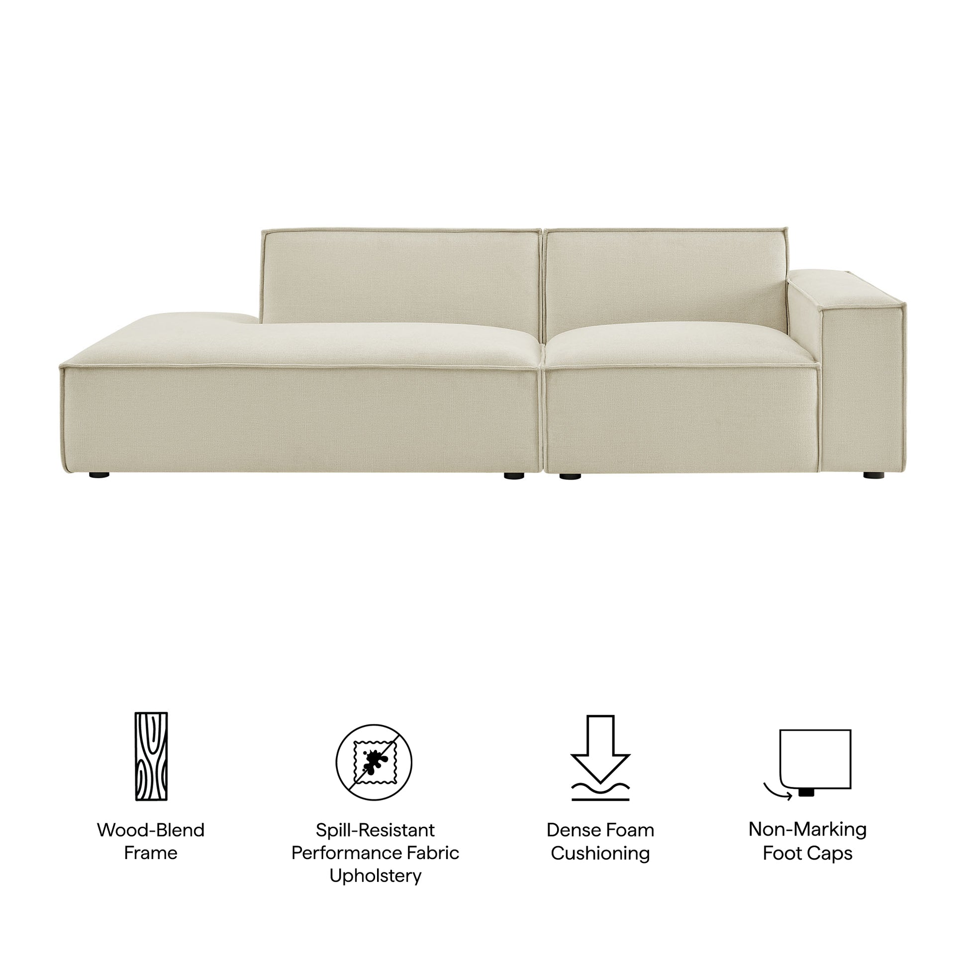 Restore 2-Piece Performance Fabric Upholstered Modular Loveseat - Foliage