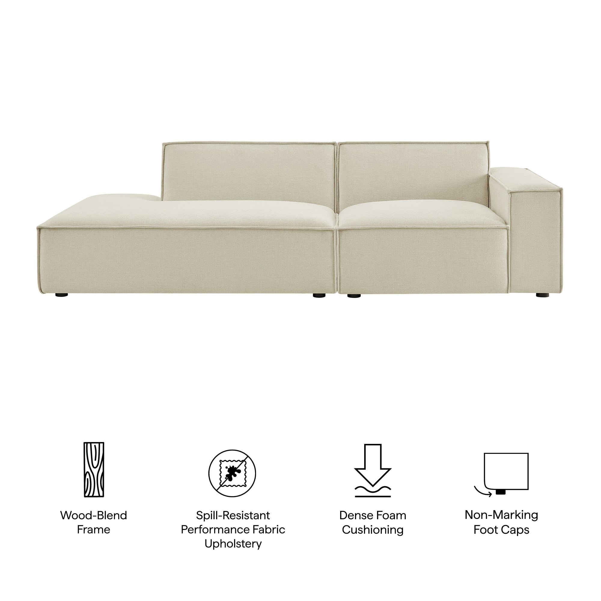Restore 2-Piece Performance Fabric Upholstered Modular Loveseat - Foliage