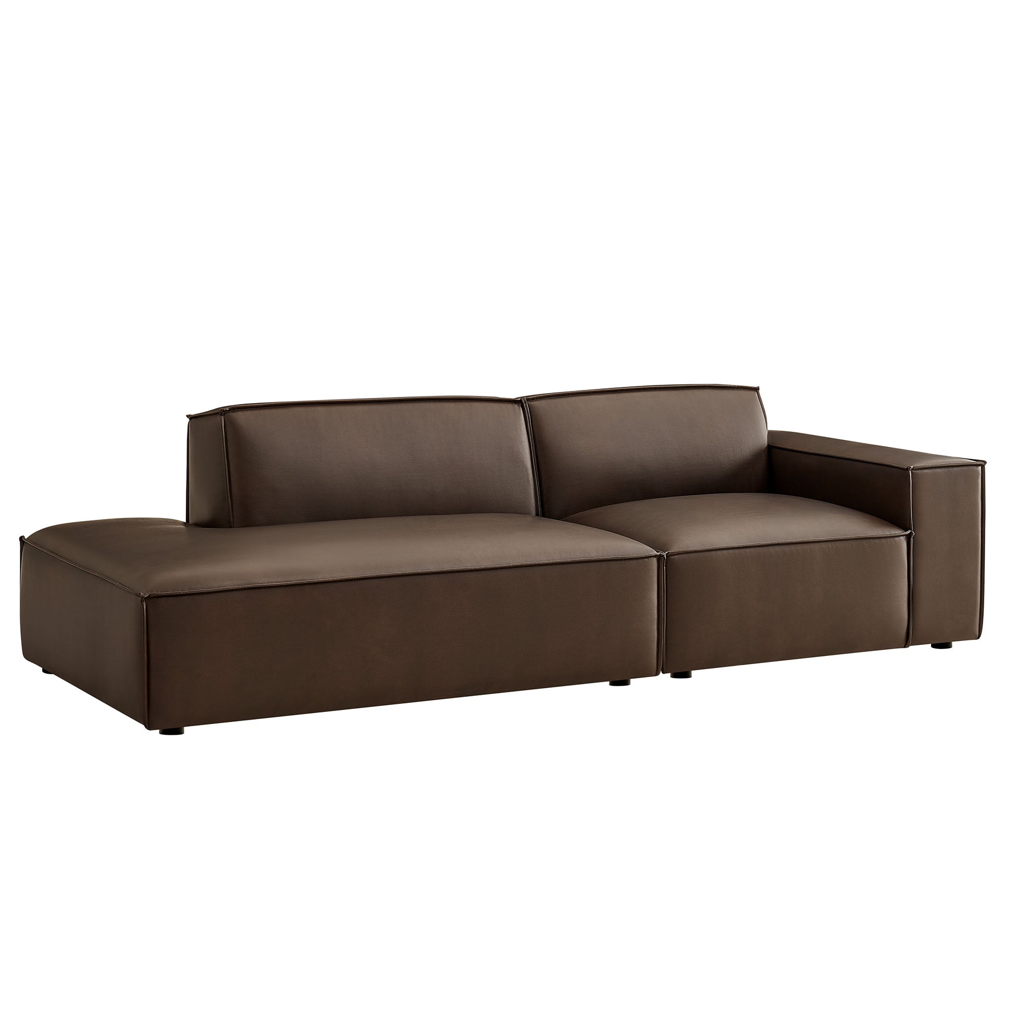 Restore 2-Piece Vegan Leather Modular Loveseat - Espresso