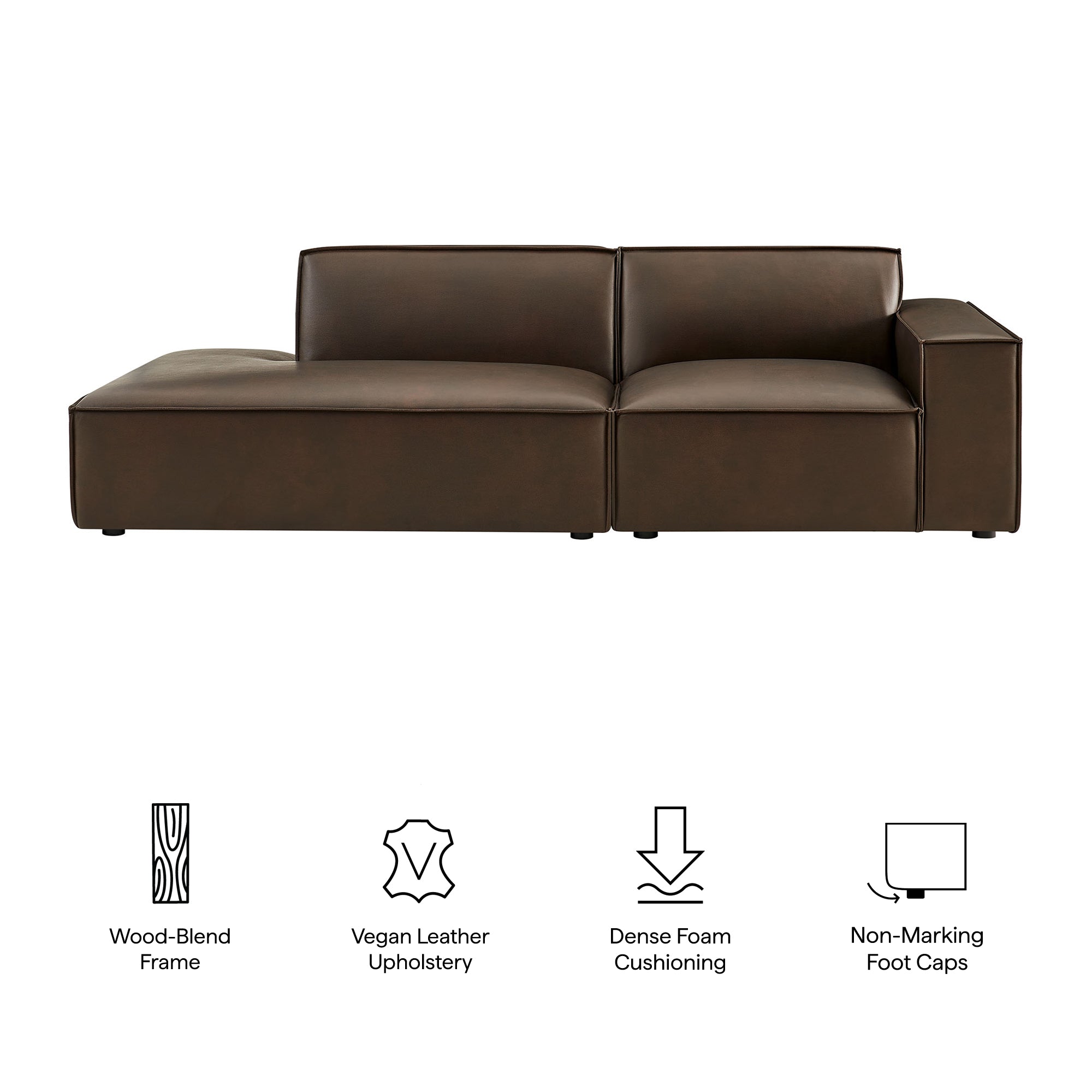 Restore 2-Piece Vegan Leather Modular Loveseat - Toast