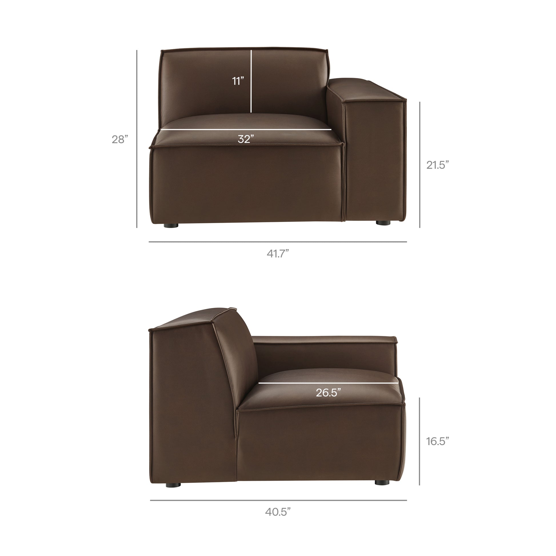 Restore 2-Piece Vegan Leather Modular Loveseat