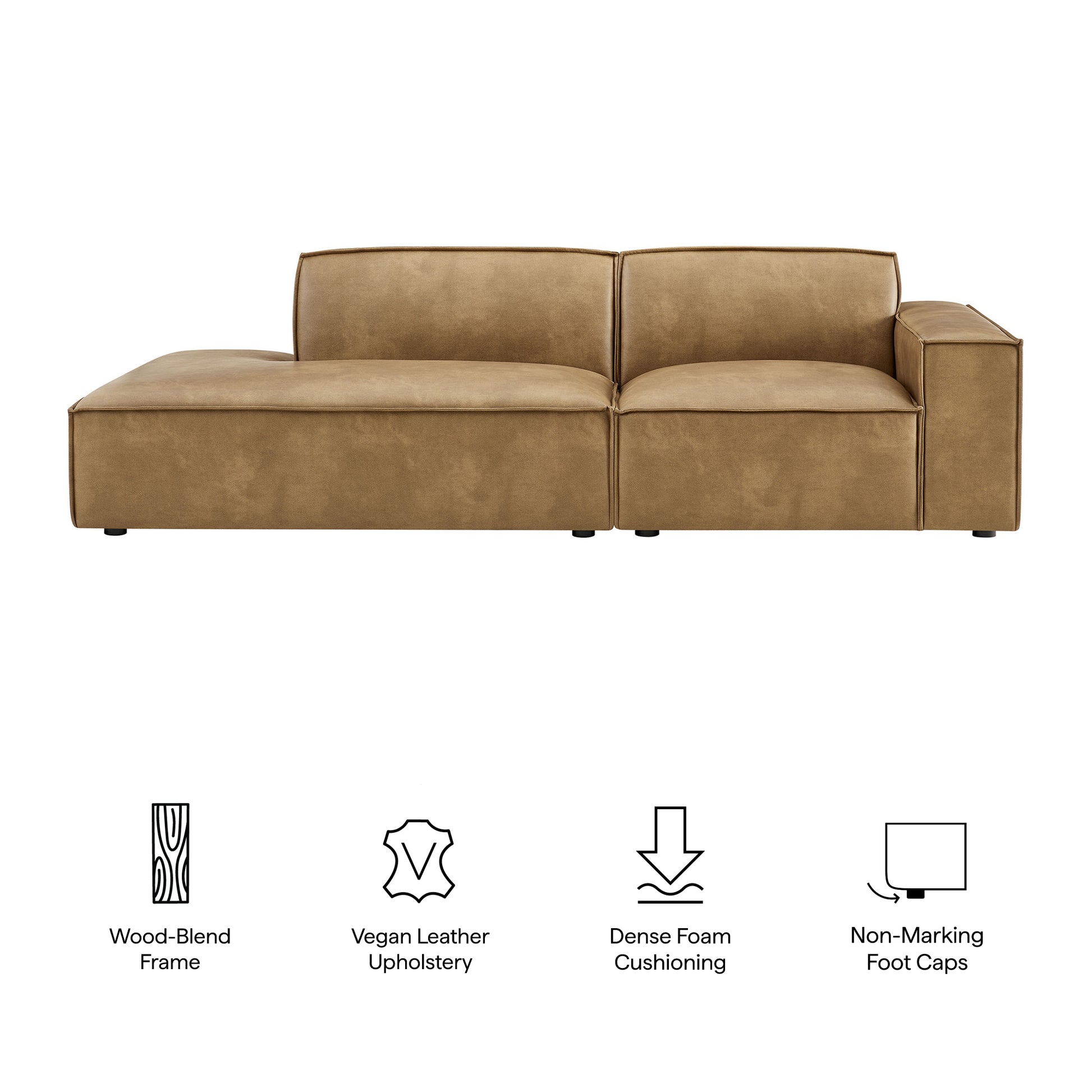 Restore 2-Piece Vegan Leather Modular Loveseat