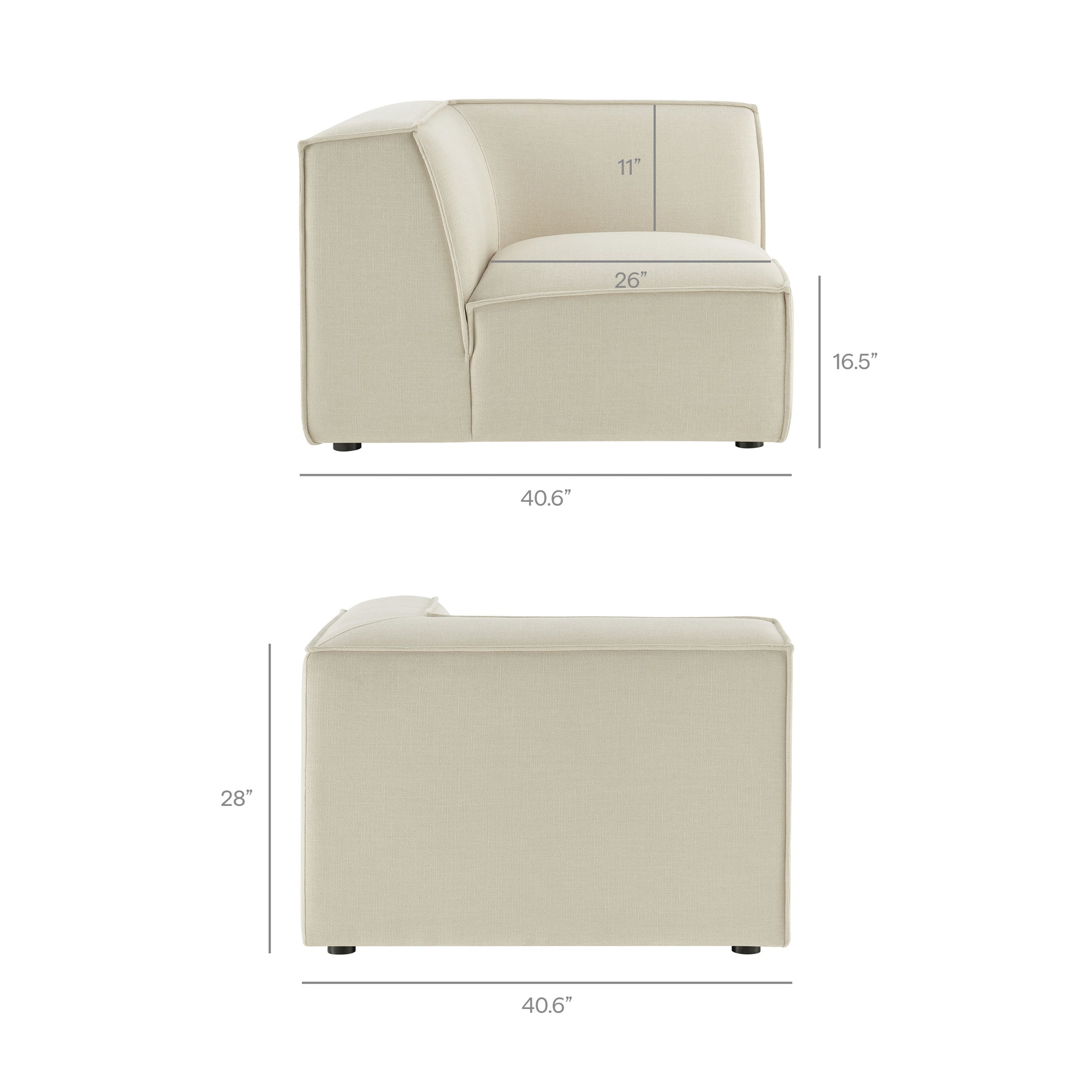 Restore 4-Piece Performance Fabric Upholstered Modular L-Shaped Sofa - Sky