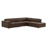 Restore 4-Piece Vegan Leather Modular L-Shaped Sofa - Espresso