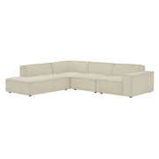 Restore 4-Piece Performance Fabric Upholstered Modular L-Shaped Sofa - Ecru