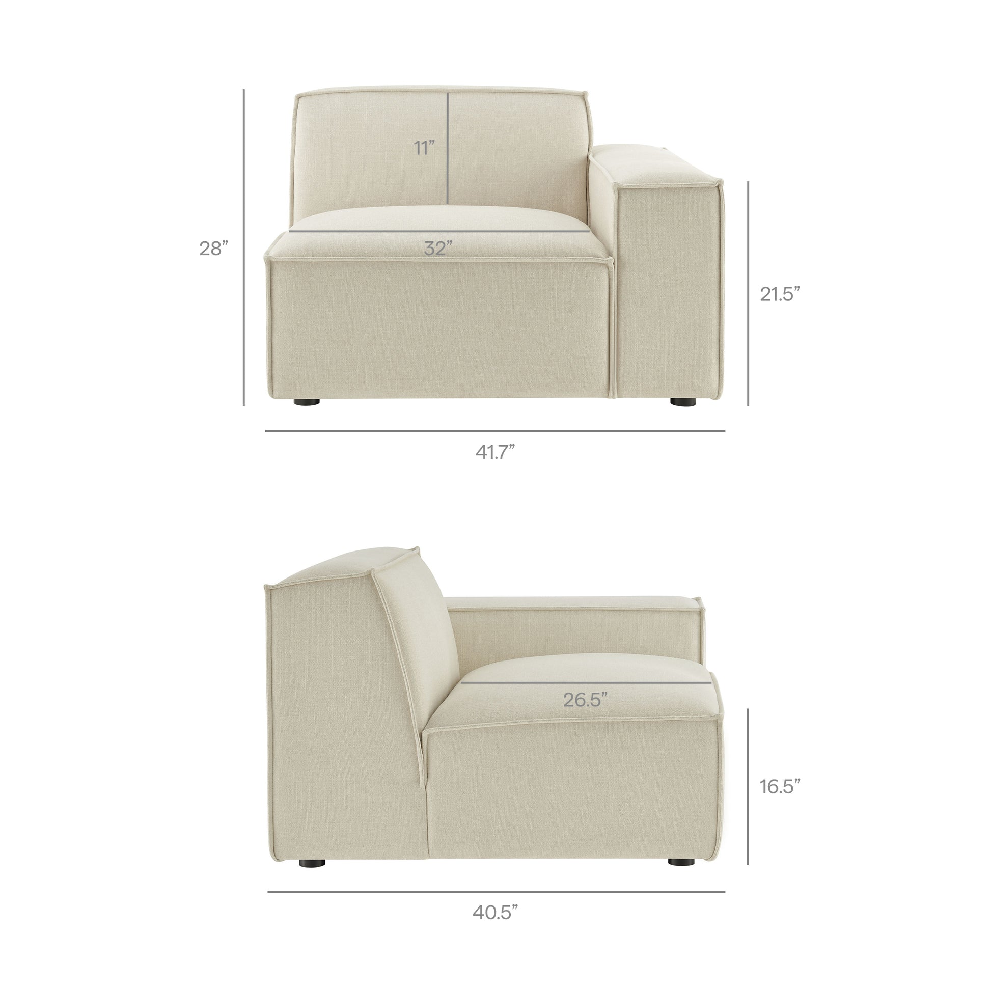 Restore 4-Piece Performance Fabric Upholstered Modular L-Shaped Sofa - Sky